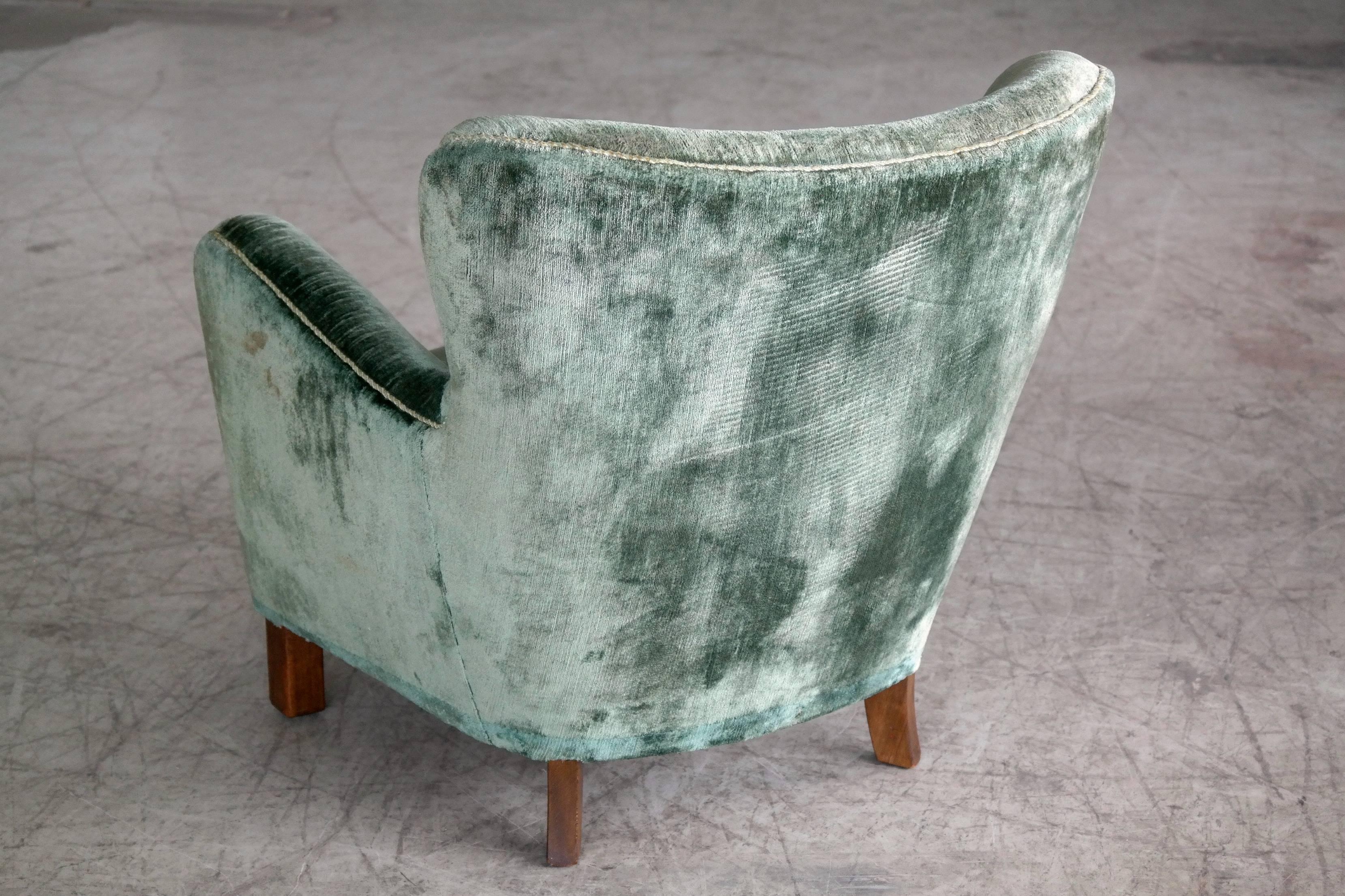 Wool Fritz Hansen Easy Chair Variant of Model 1669, Denmark, 1940s