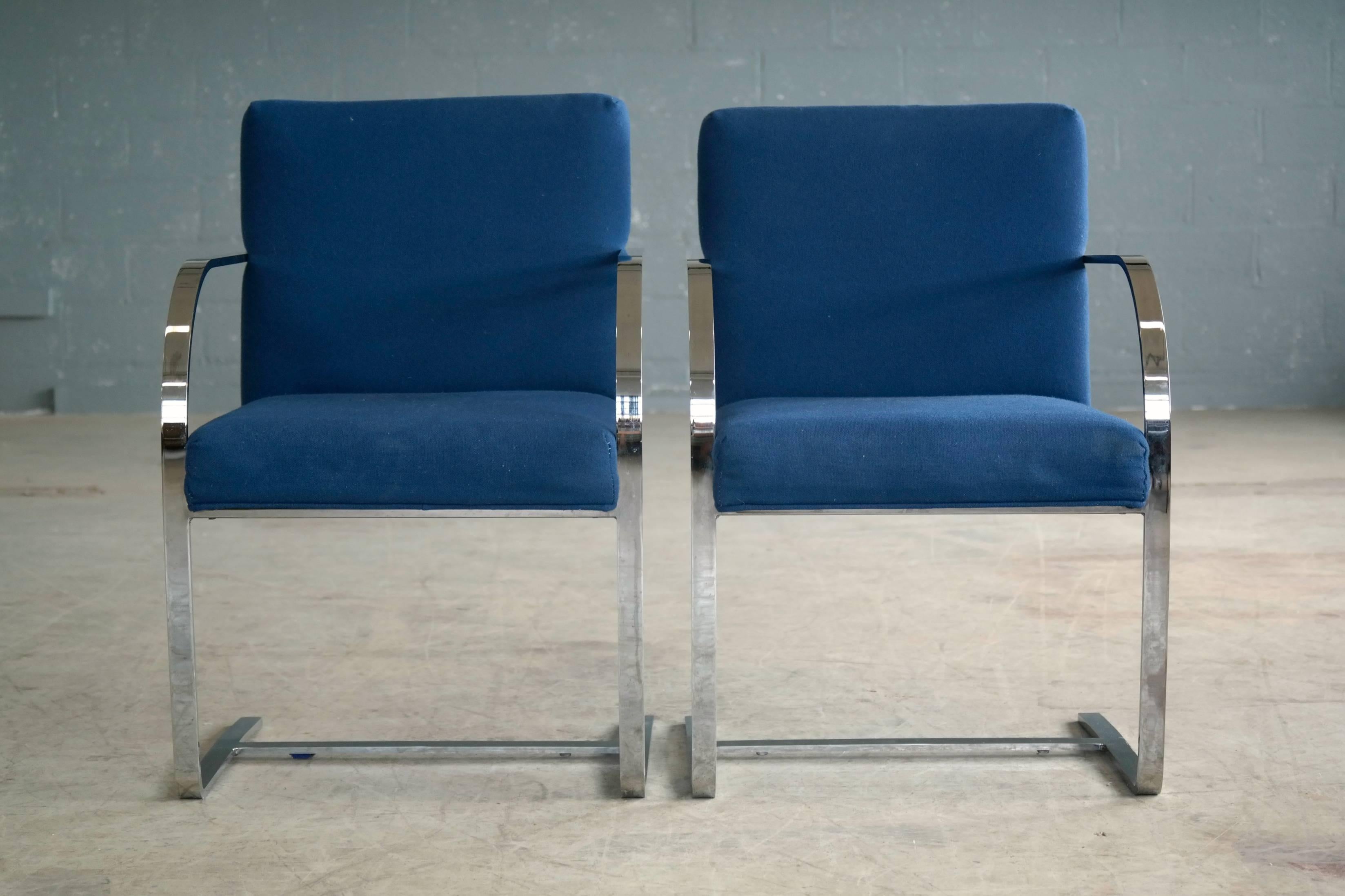 American Pair of Brno Style Side Chairs in the Manner of Mies van der Rohe