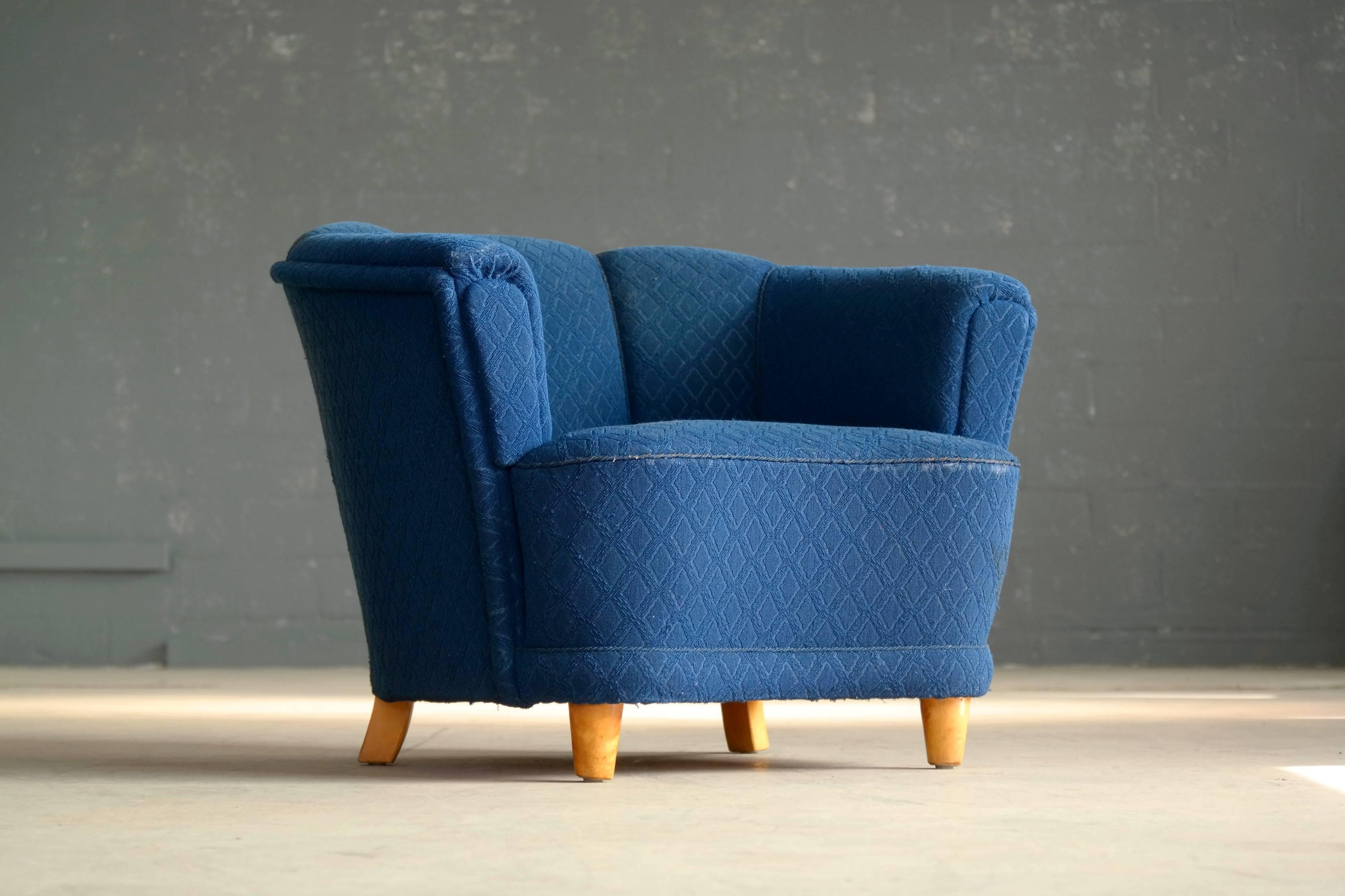Otto Schulz 1940s Lounge Chair for Boet, Scandinavian Midcentury In Good Condition In Bridgeport, CT