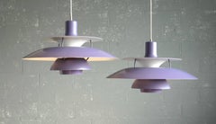 Pair of Purple Model PH-5 Pendant Lamps by Poul Henningsen for Louis Poulsen