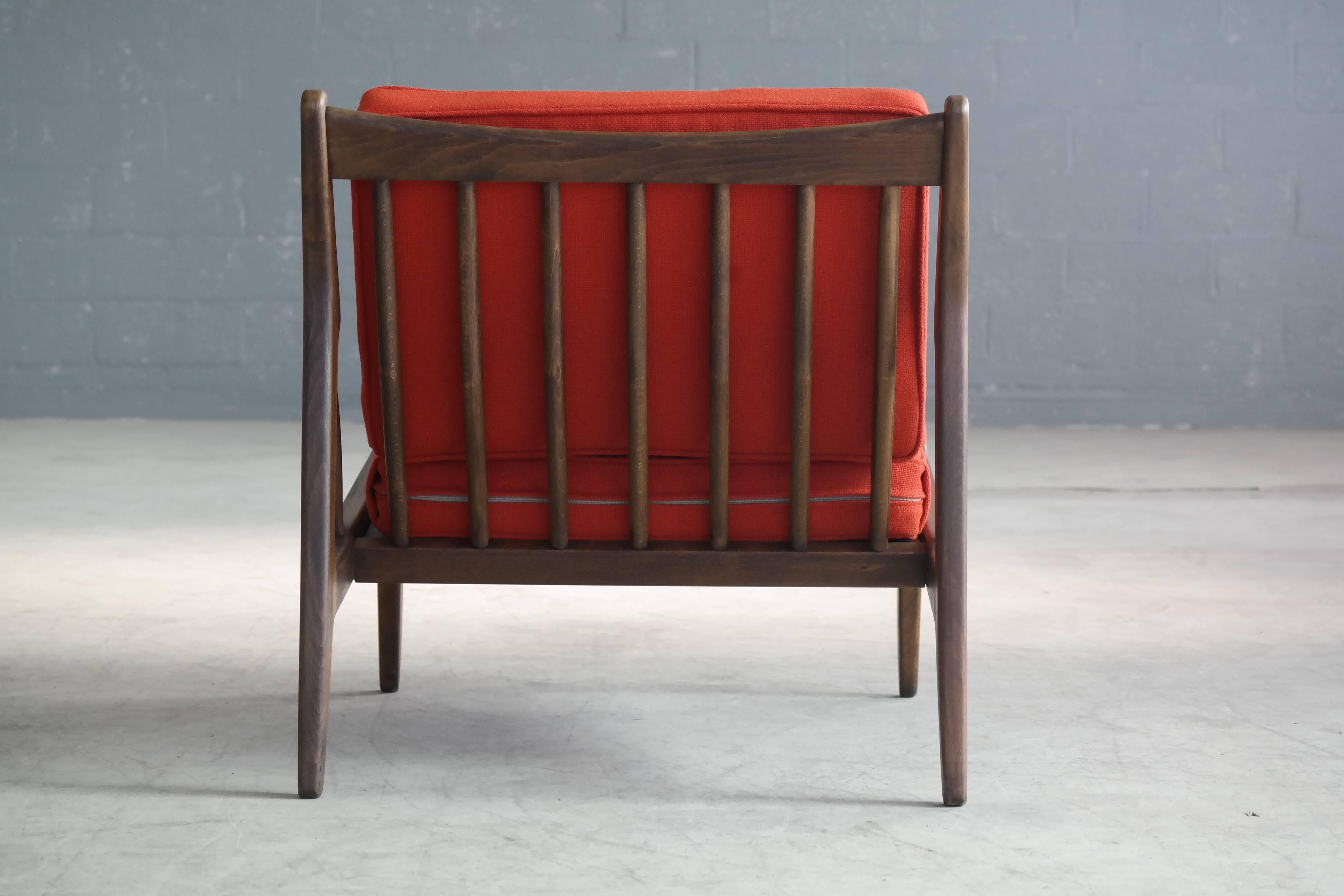 Stained Ib Kofod-Larsen Lounge or Slipper Chair Danish Midcentury