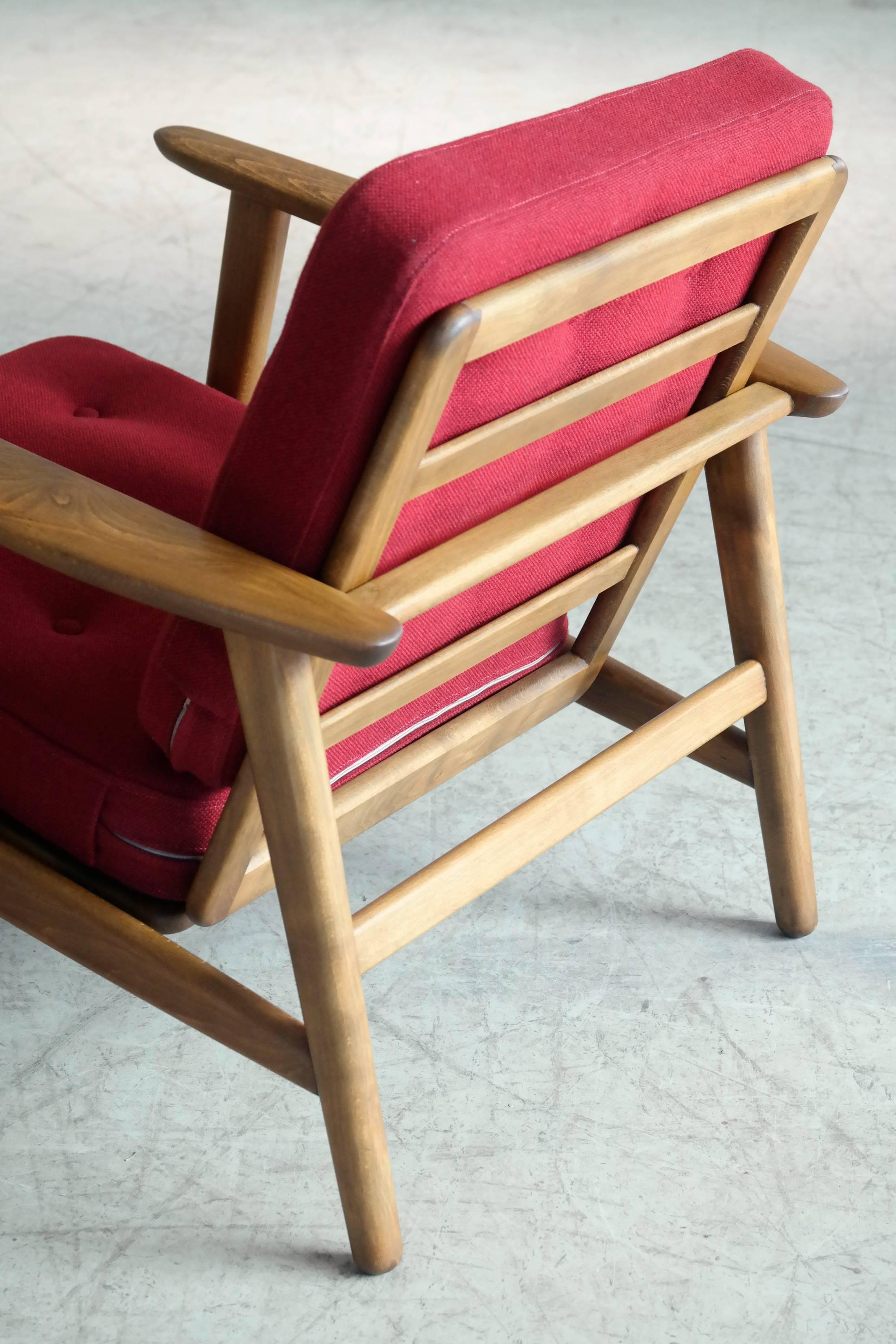 Mid-Century Modern Hans Wegner Easy Chair Model GE-233 for GETAMA, Denmark Midcentury
