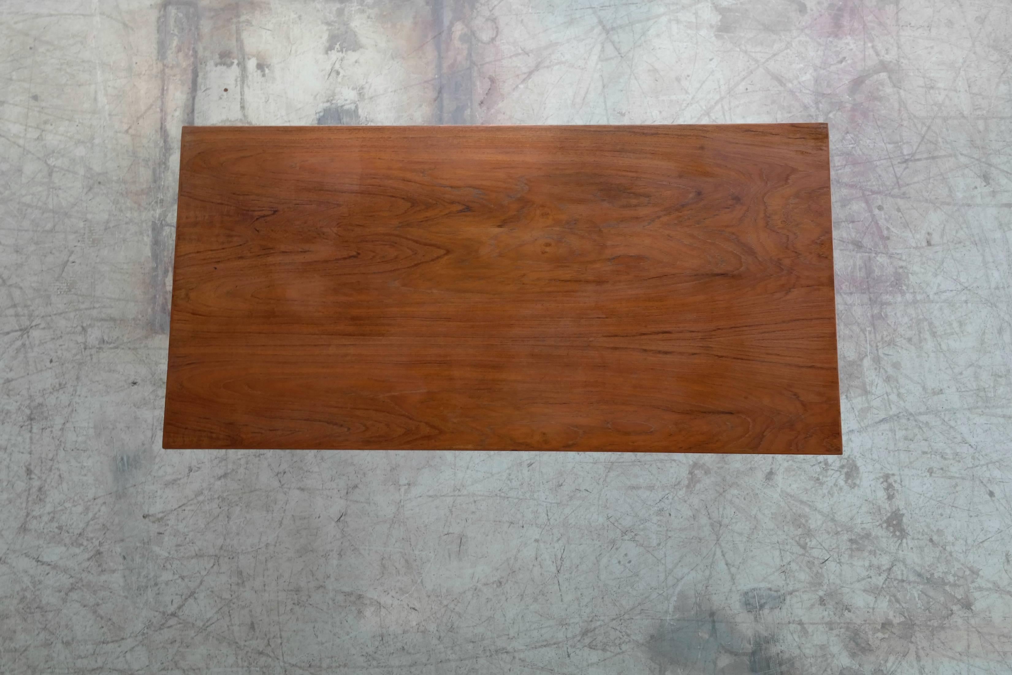 Danish Midcentury Small Executive Teak Desk Attributed to Kai Kristiansen 2