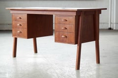 Danish Midcentury Small Executive Teak Desk Attributed to Kai Kristiansen