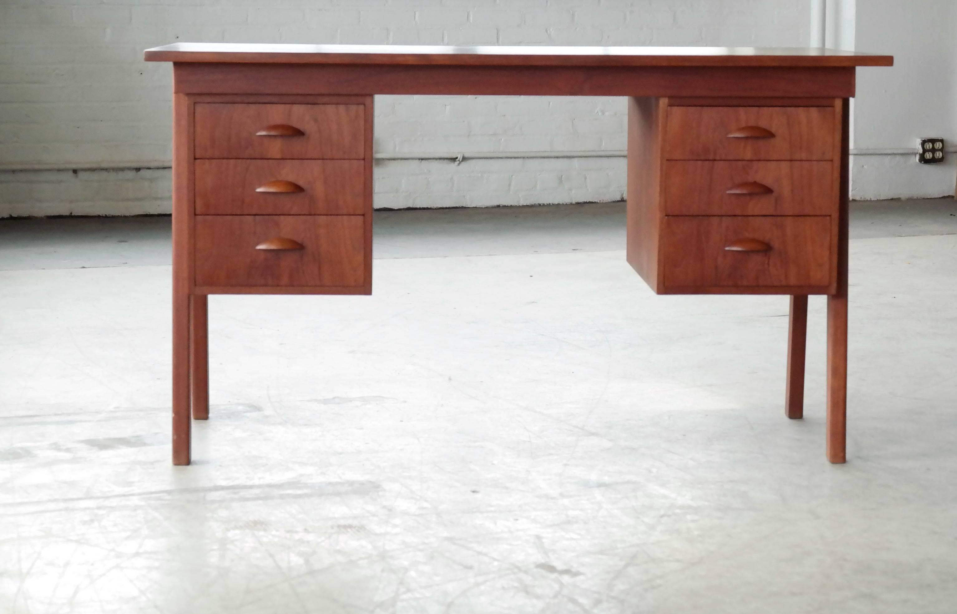 Mid-Century Modern Danish Midcentury Small Executive Teak Desk Attributed to Kai Kristiansen