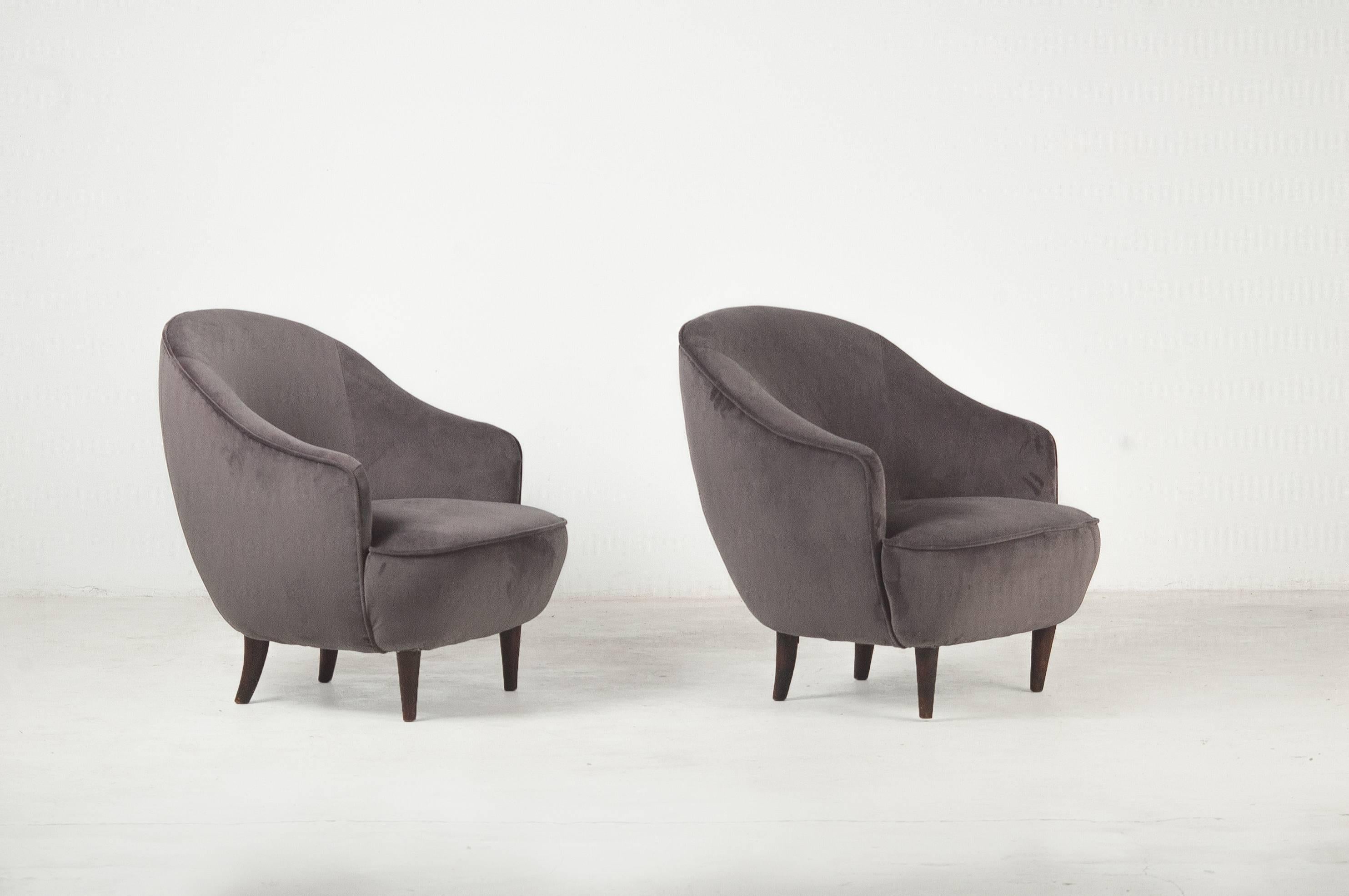 Gio Ponti, Pair of Armchairs Manufactured by Casa e Giardino, Italy, 1939 In Good Condition In Barcelona, ES