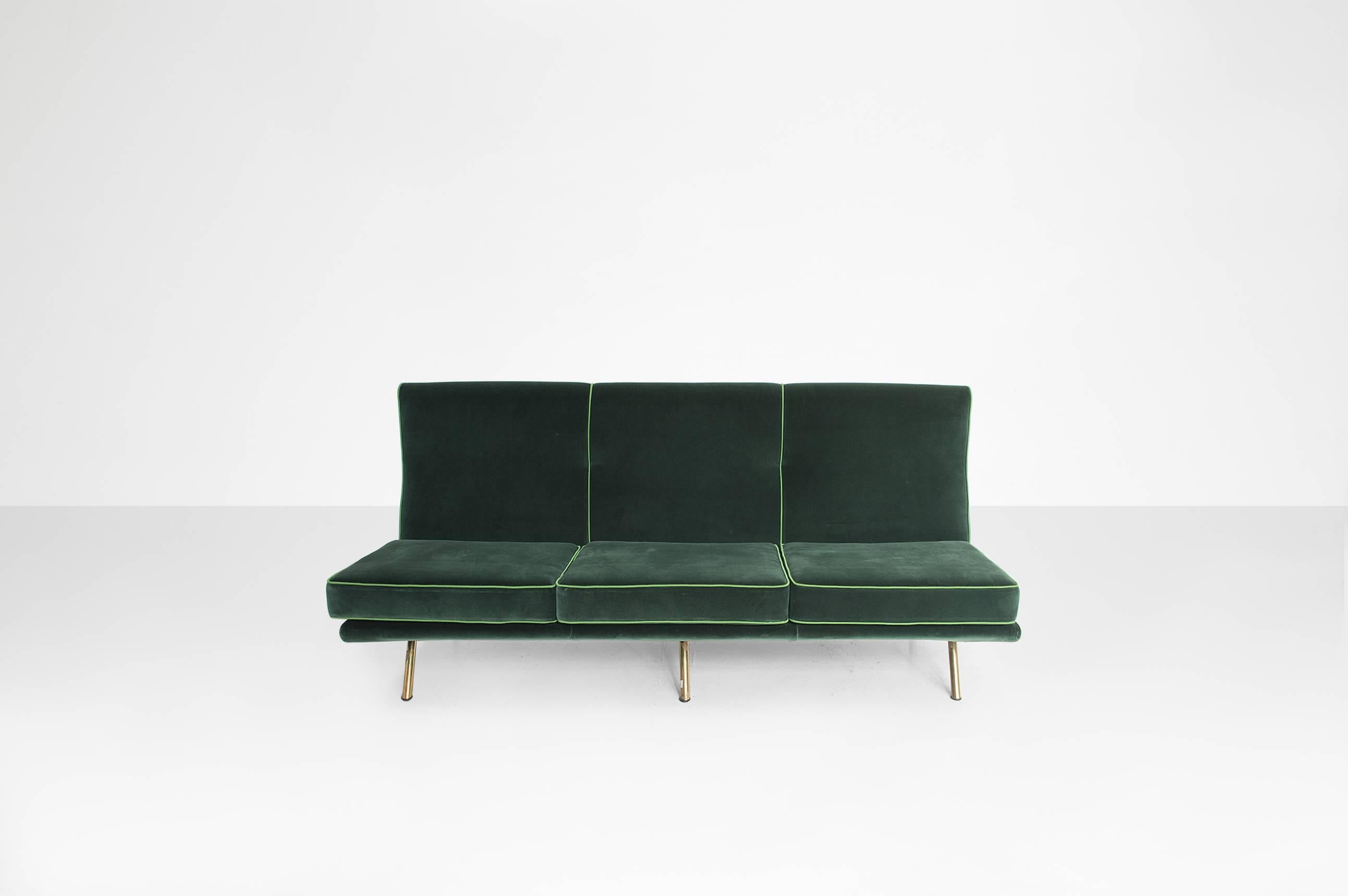 Marco Zanuso (1916-2001).

Three seats sofa model “X Triennale.”
Manufactured by Arflex,
Italy, 1951.
Wood and metal structure, velvet upholstery.

Measurements:
182 cm x 75 cm x 87 H cm,
71.6 in x 29.5 in x 34.2 H