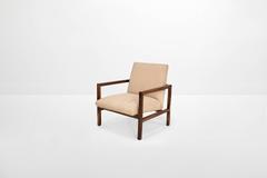 Branco e Preto Pair of  Modern Brazilian Armchairs solid jacaranda wood, fabric