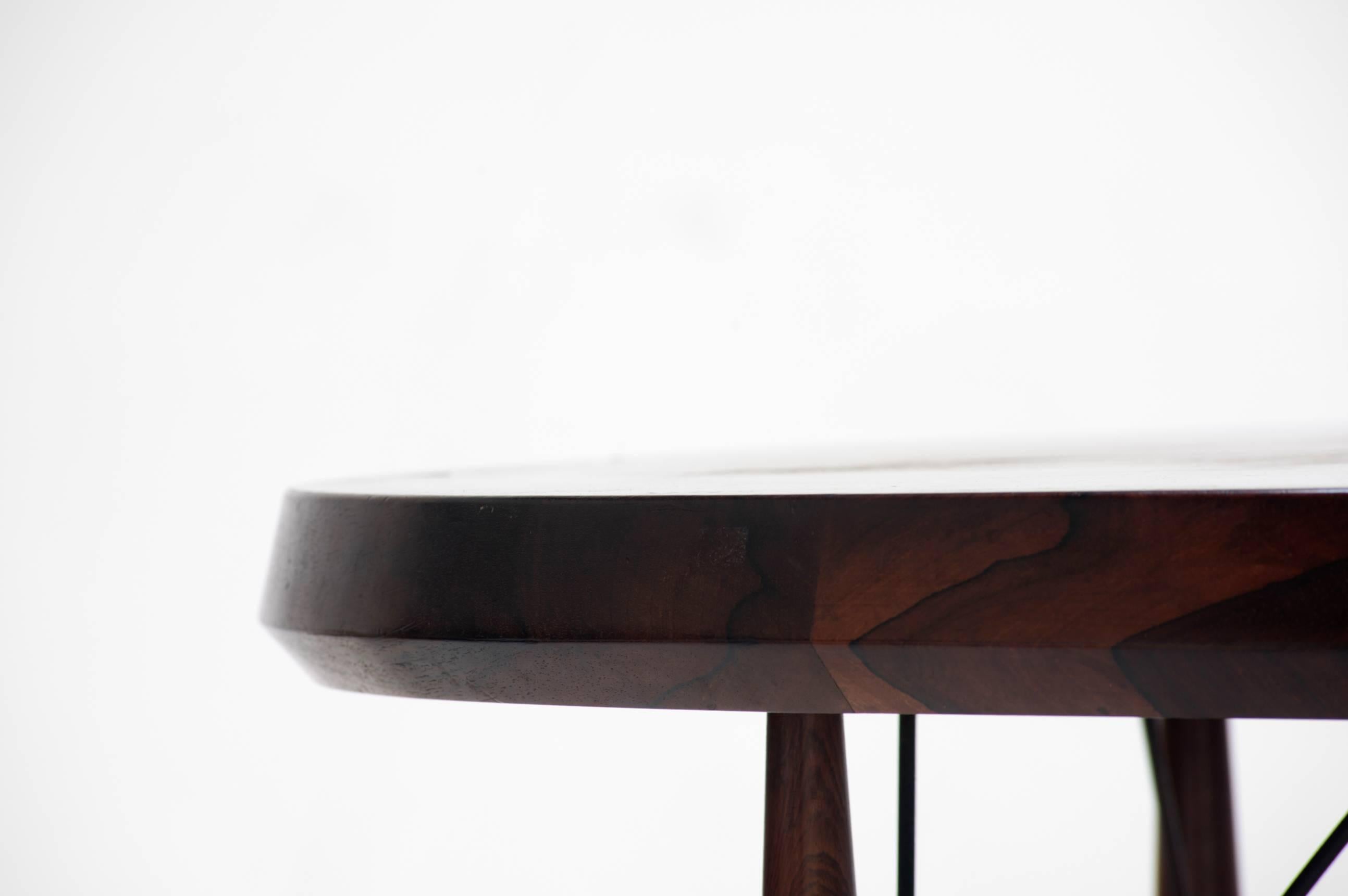 Mid-Century Modern Table de salle à manger ronde en bois 