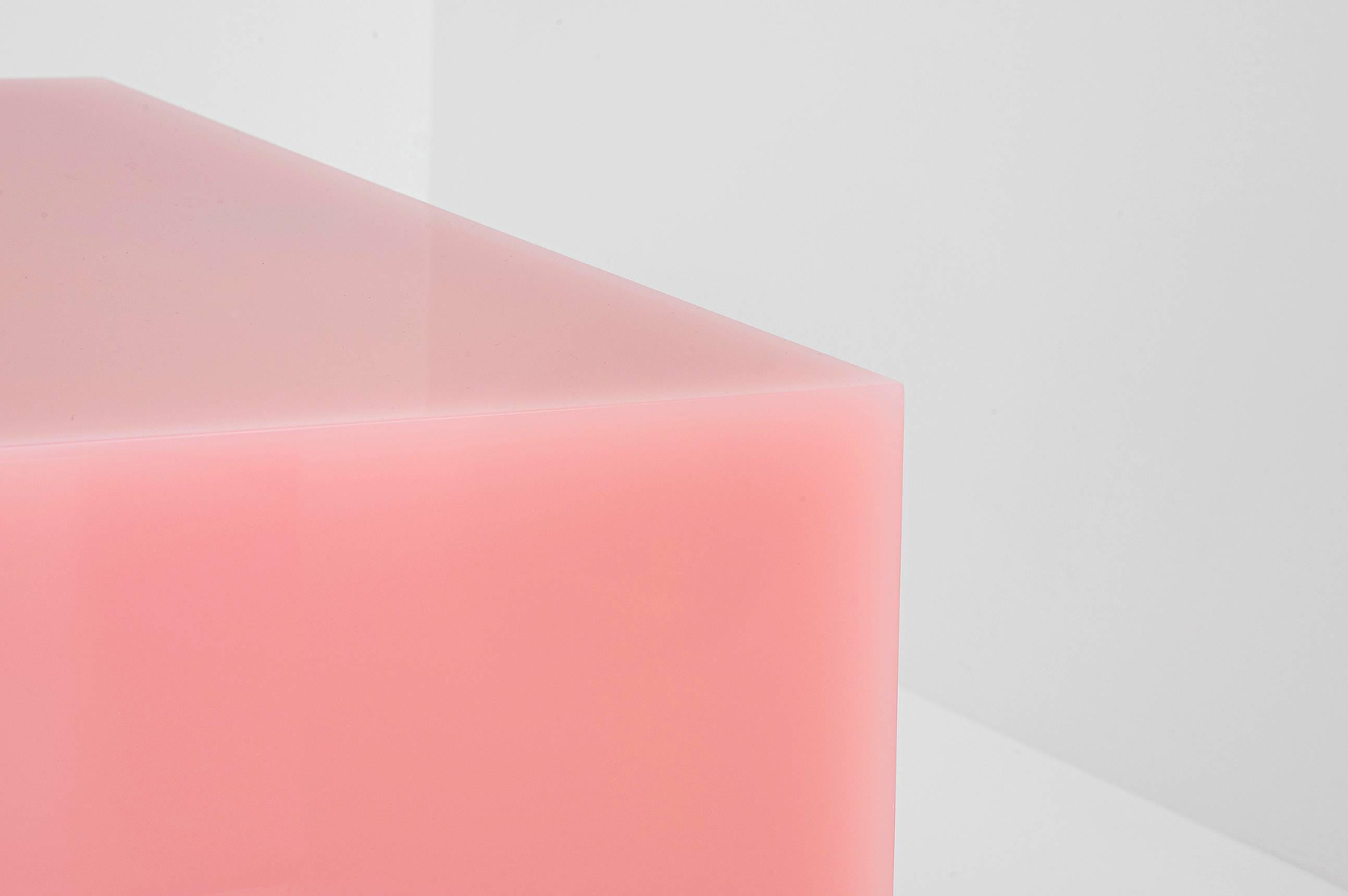 Sabine Marcelis

Pink freestanding table
From the series “Candy Cubes”
Manufactured by Sabine Marcelis
Produced for Side Gallery
Rotterdam, The Netherlands 2017
High polished single cast resin.

Measurements
60 cm x 60 cm x 30 H cm.
23.62 in x 23.62