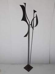 Signed 1963 Jay J. McVicker Abstract Modernist Tall Welded Steel Sculpture