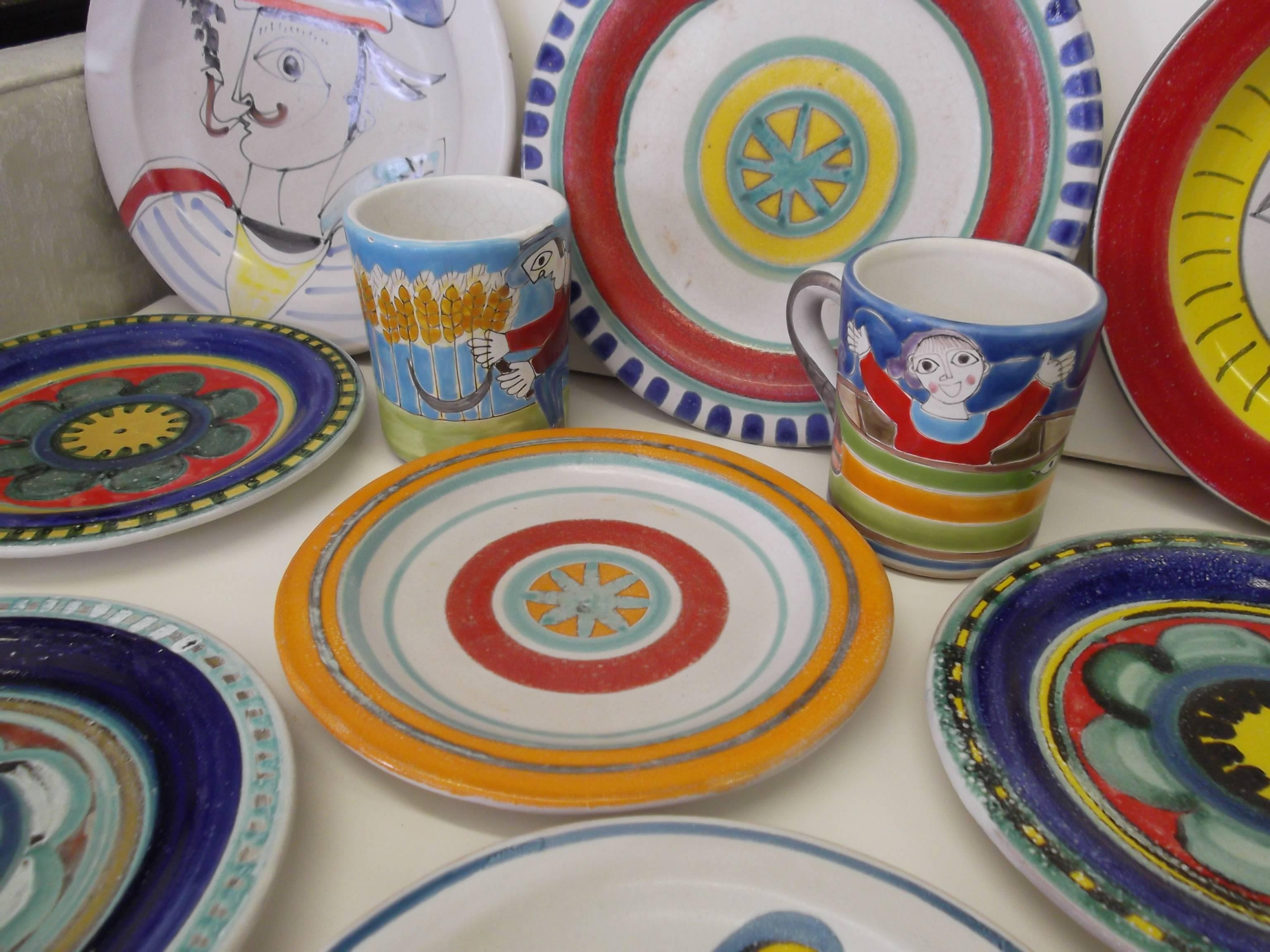 22 Pieces Lot 1960s DeSimone Italian Pottery Dishes 1