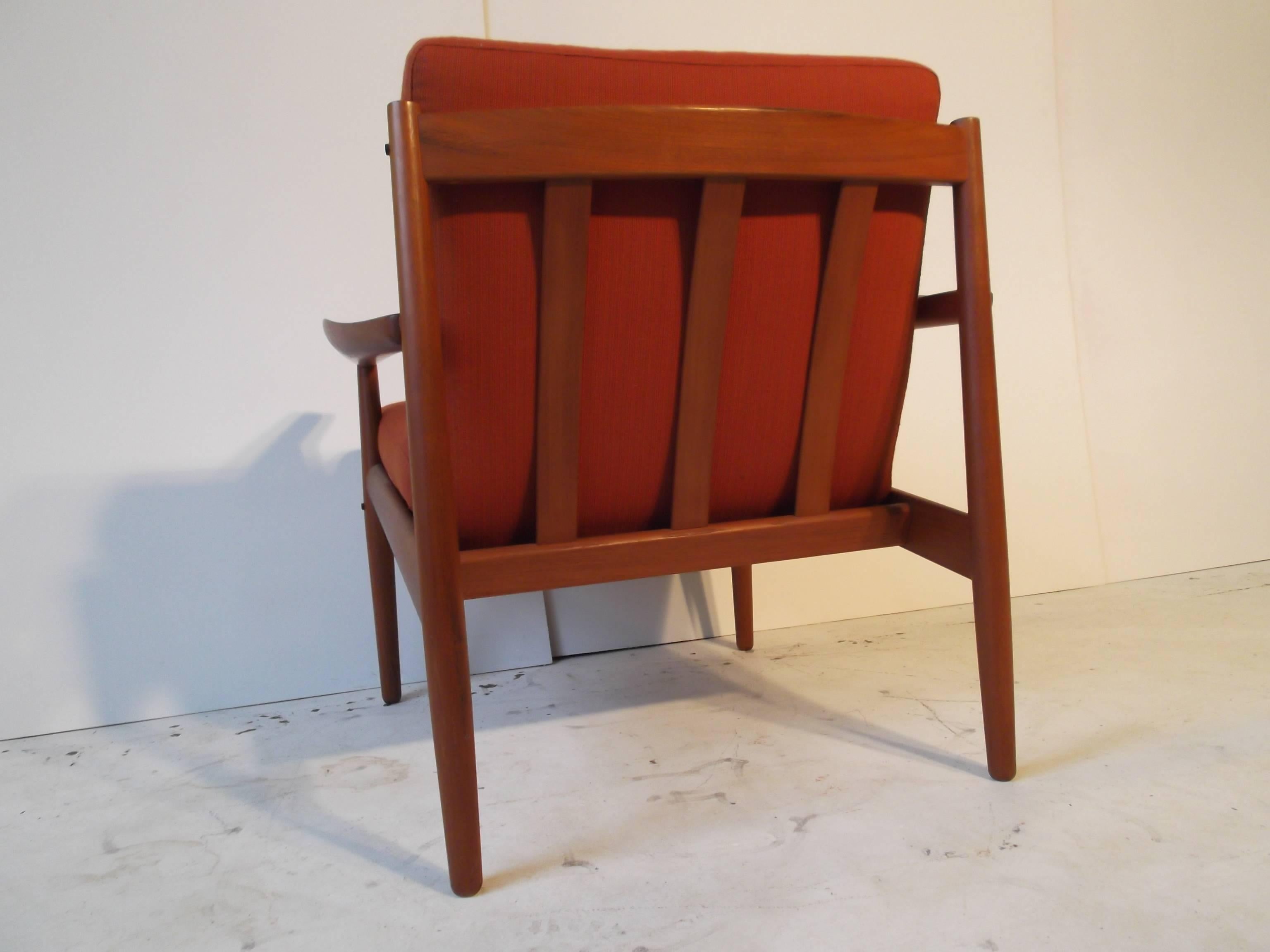 Upholstery Arne Vodder Teak Winged Armchair