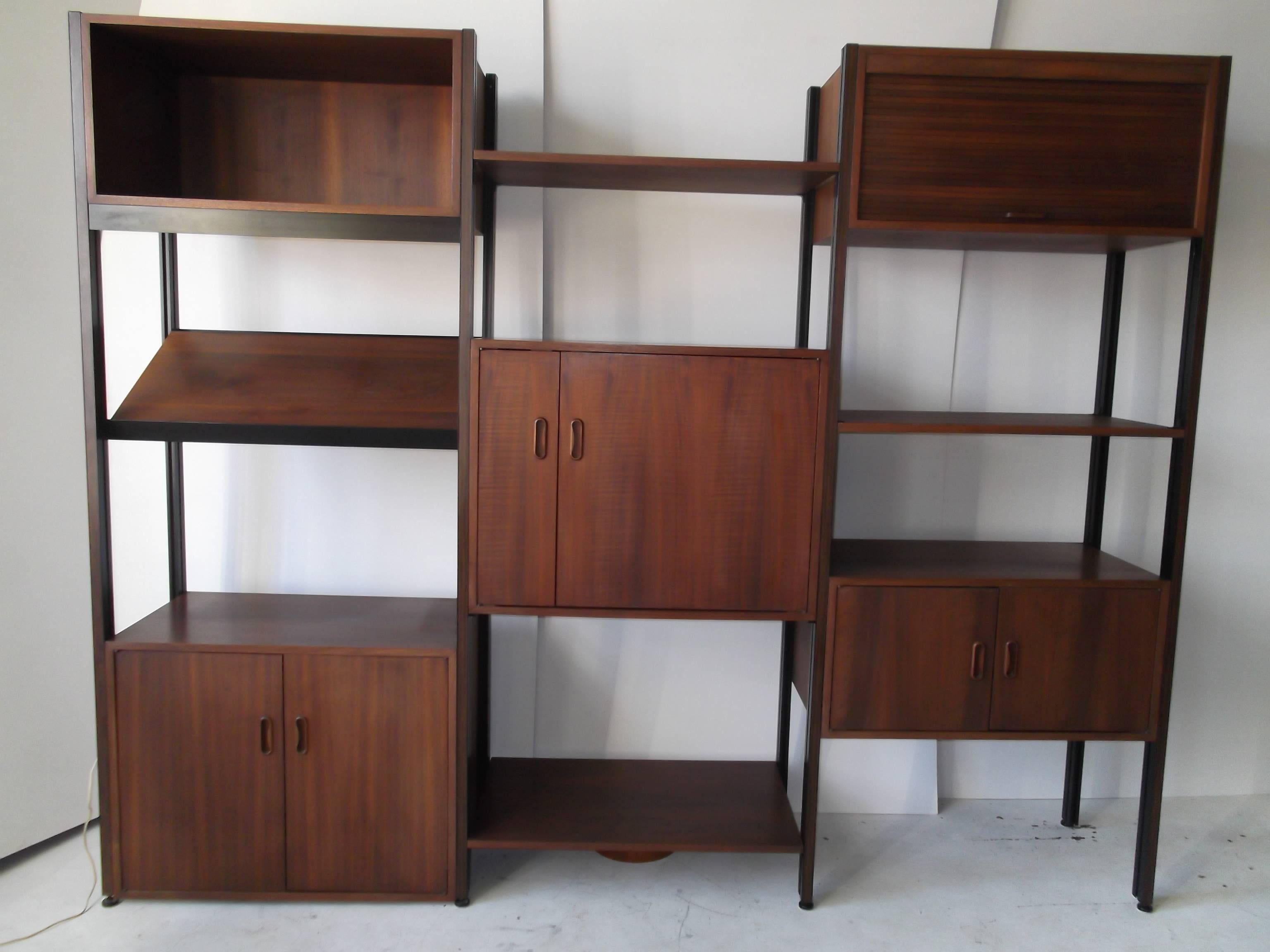 Fantastic Walnut George Nelson Omni Storage Wall Unit CSS 1