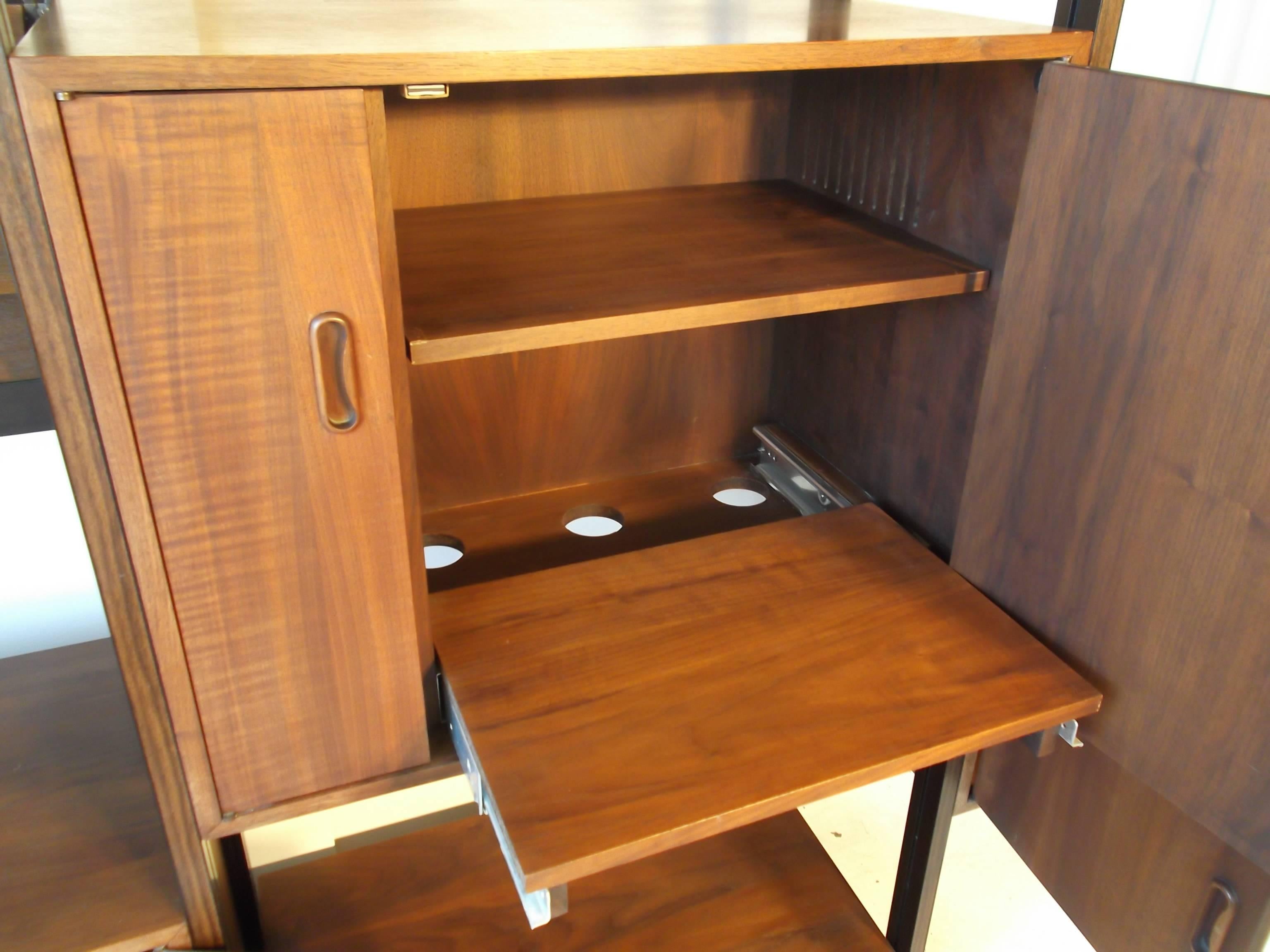 Mid-Century Modern Fantastic Walnut George Nelson Omni Storage Wall Unit CSS