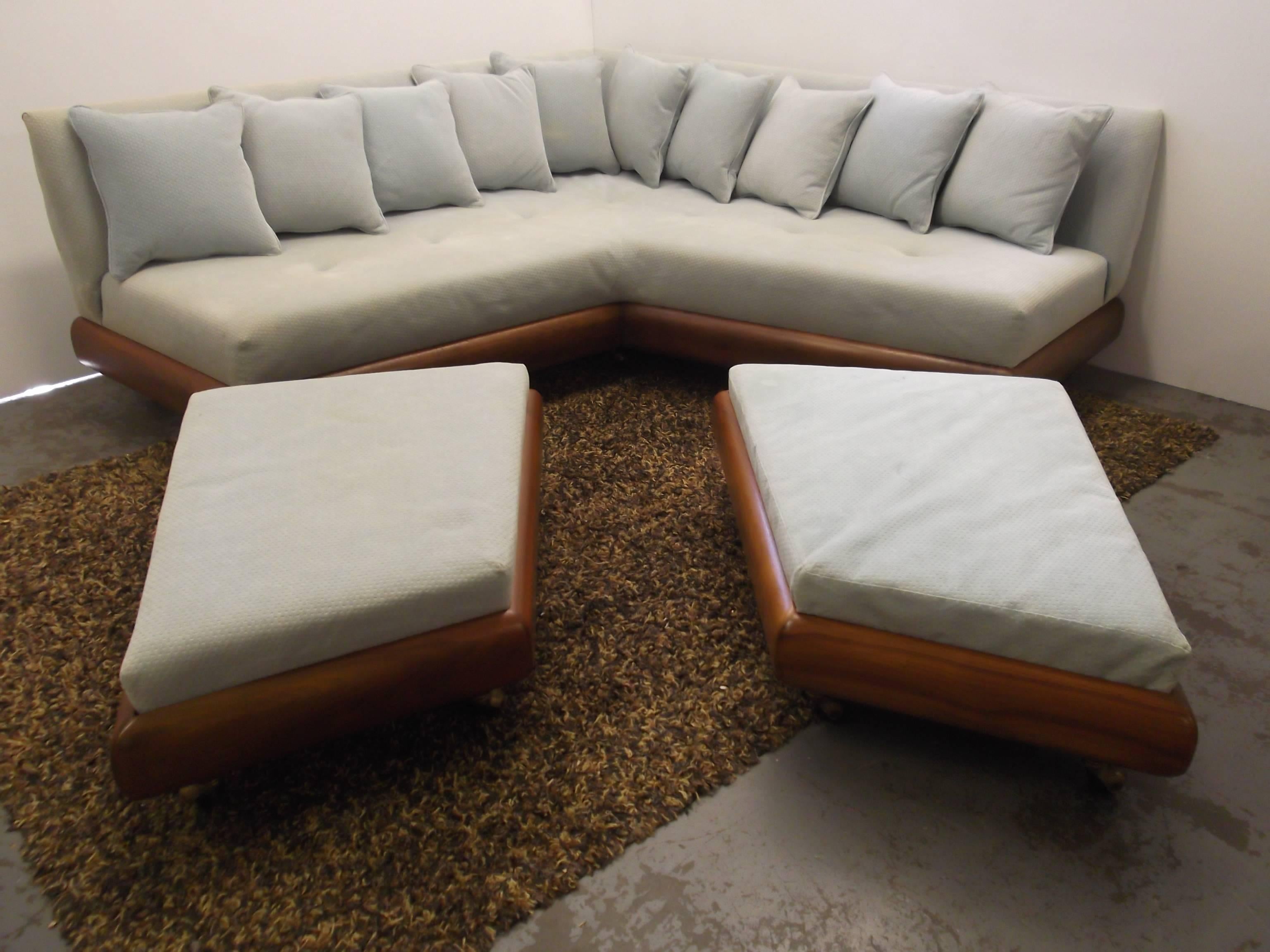 Awesome Adrian Pearsall Boomerang L-Sofa Ottoman Set 1