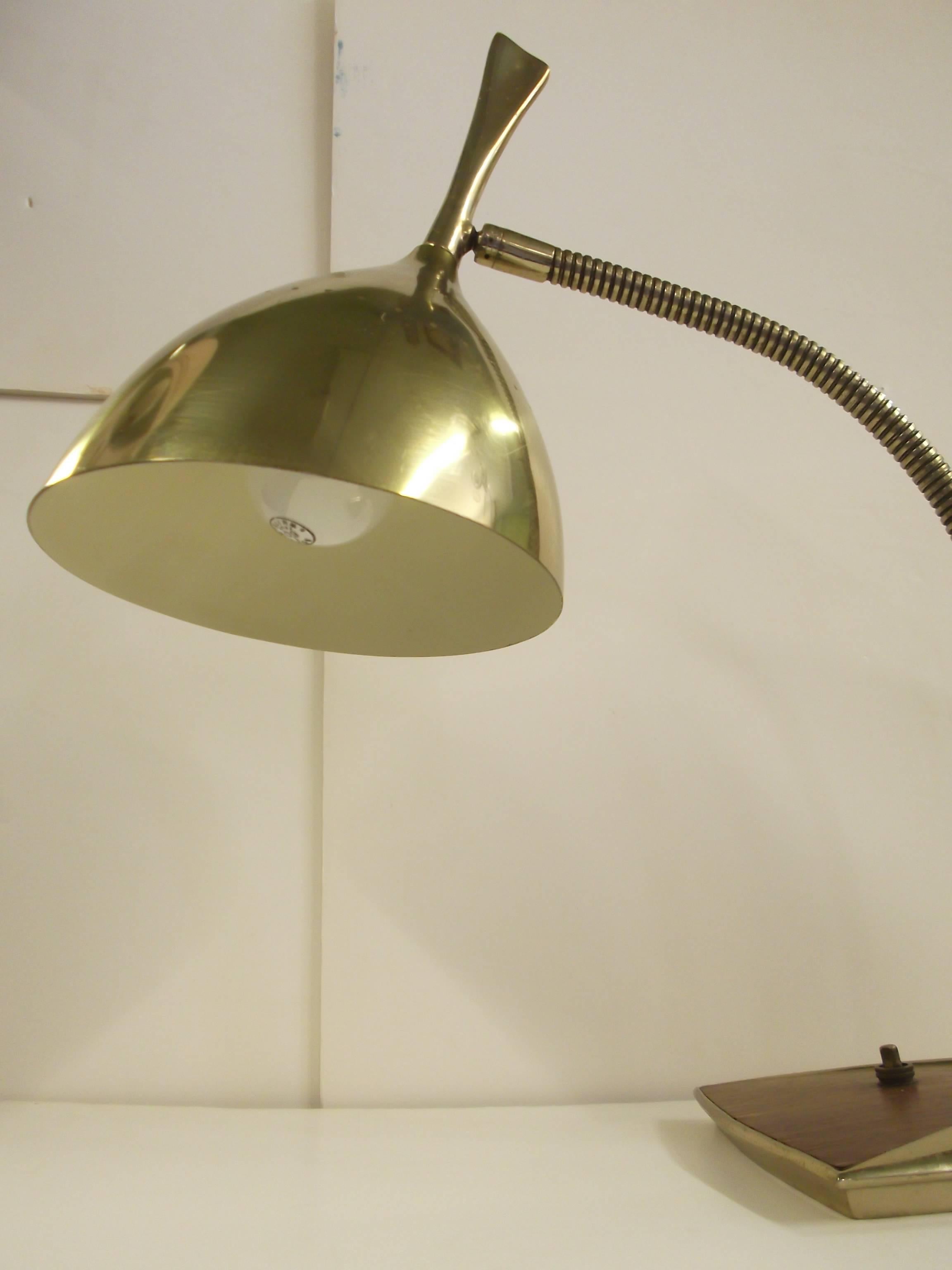 American Brass Goose Neck Laurel Desk Lamp