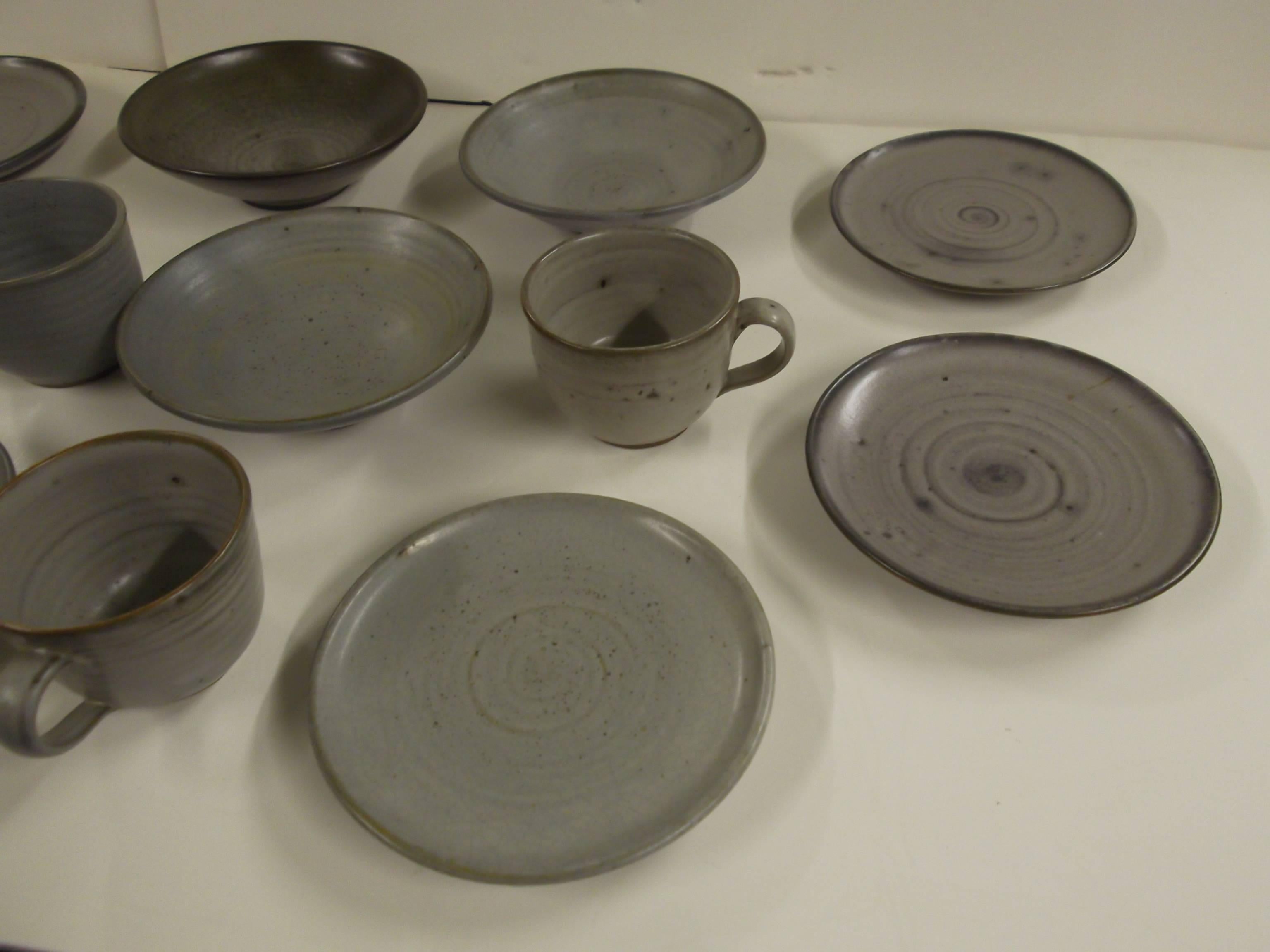 American Craftsman Eunice Prieto Studio Pottery Set  For Sale