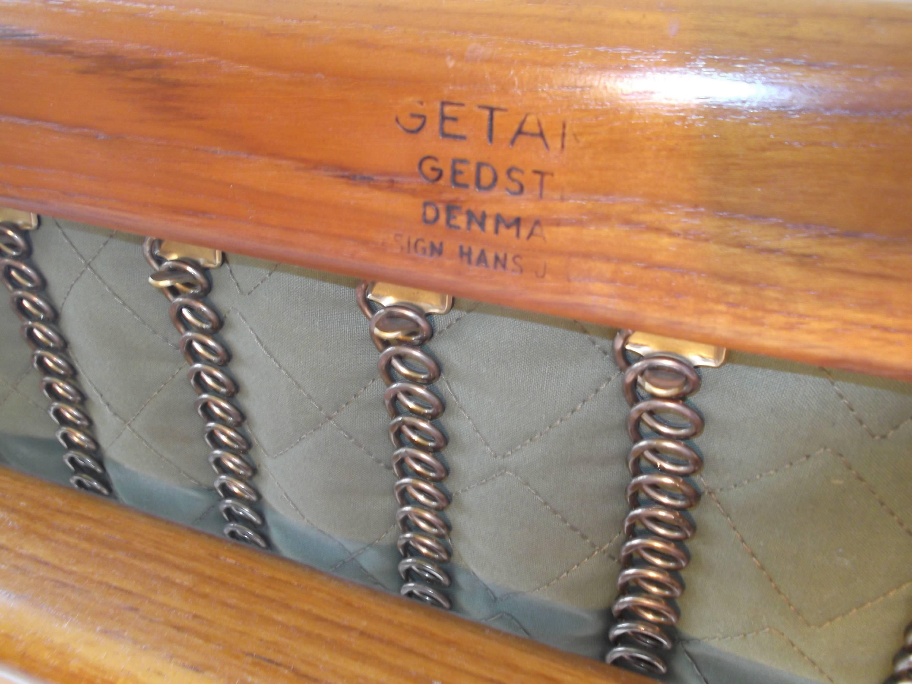 20th Century Hans Wegner Teak Lounge Chair with Ottoman for GETAMA For Sale