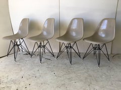 Charles Eames Set of Grey Fiberglass Eiffel Tower Base Chairs for Herman Miller