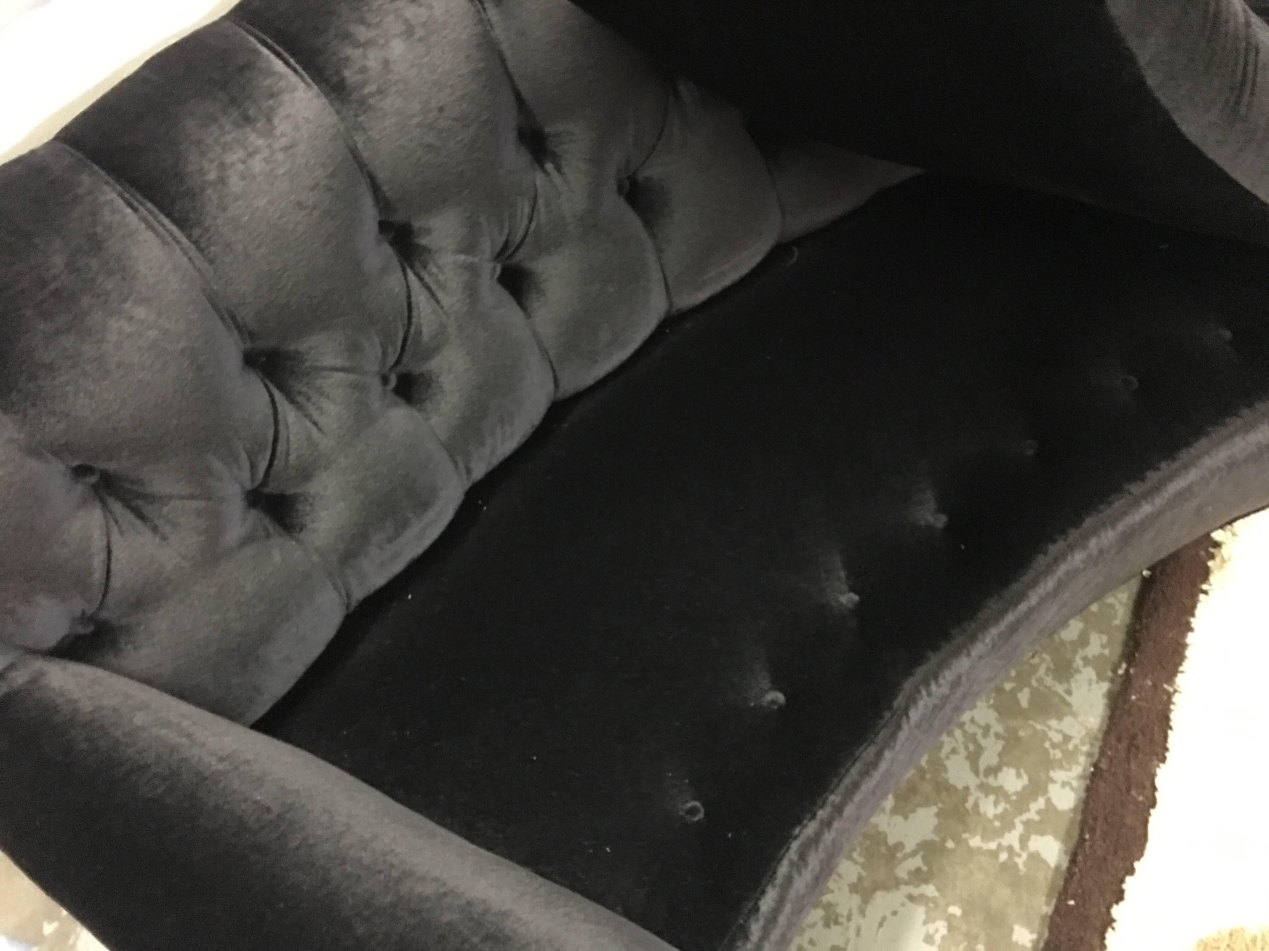 Vintage Curved Sofa Redone in Kelly Wearstler Black Mohair 2