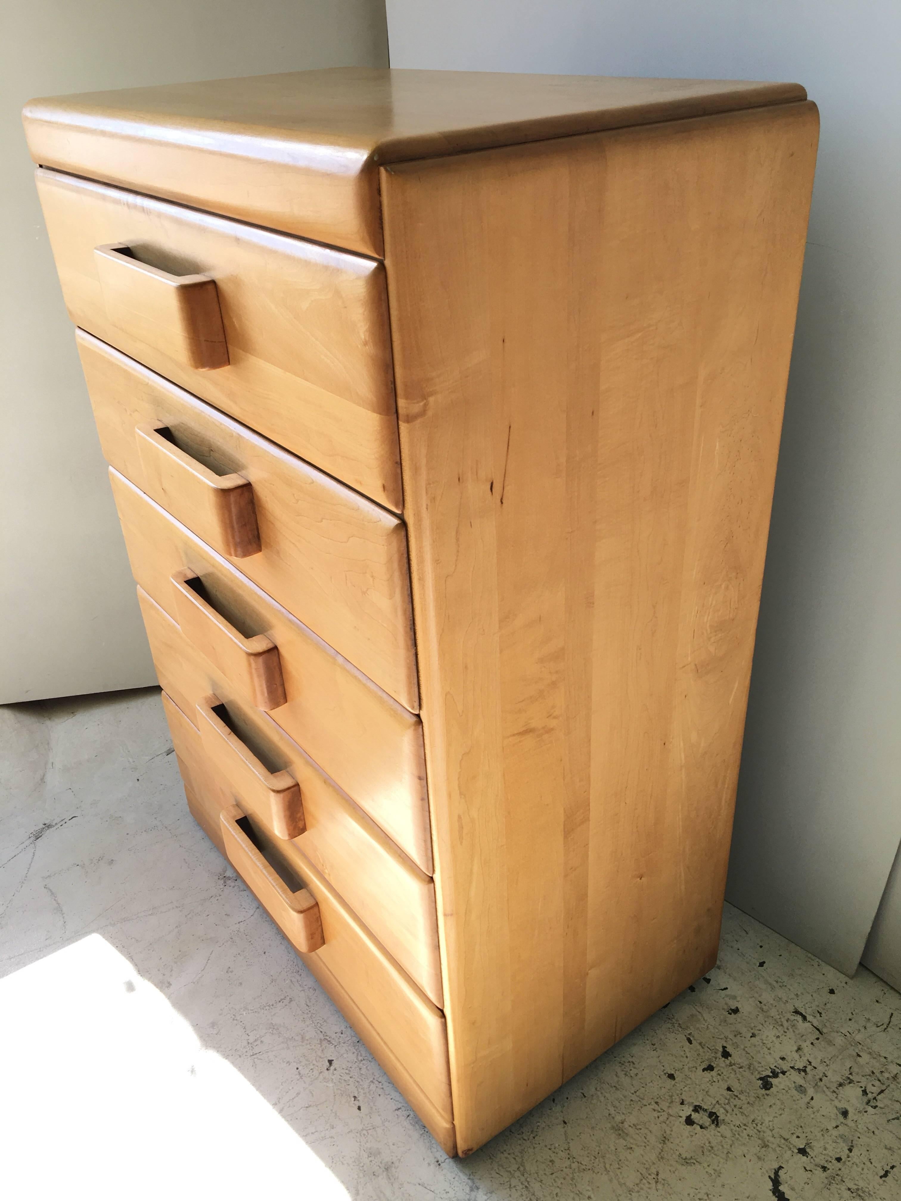 Mid-20th Century Russell Wright American Modern Streamline Hi-Boy Chest of Drawers