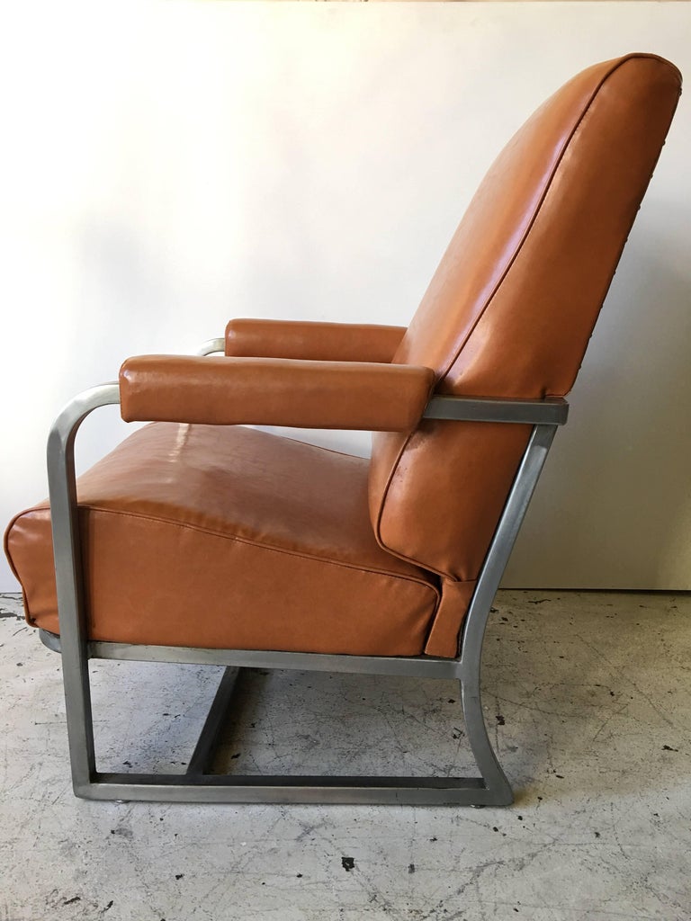 Art Deco Machine Age Henry Dreyfuss Pullman Train Car Lounge Chair For