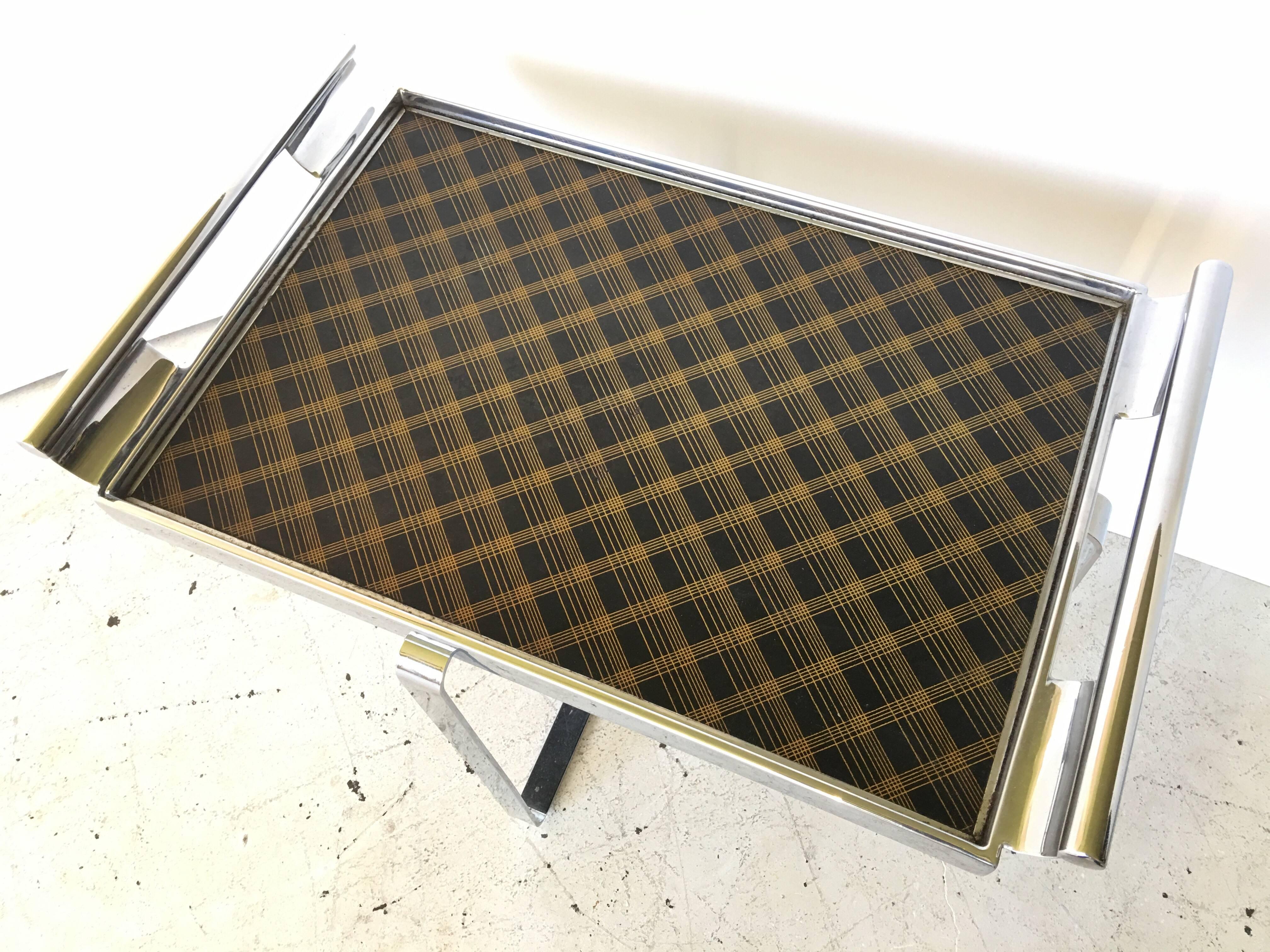 Mid-20th Century Wolfgang Hoffmann Art Deco Flat Bar Steel Tray Table