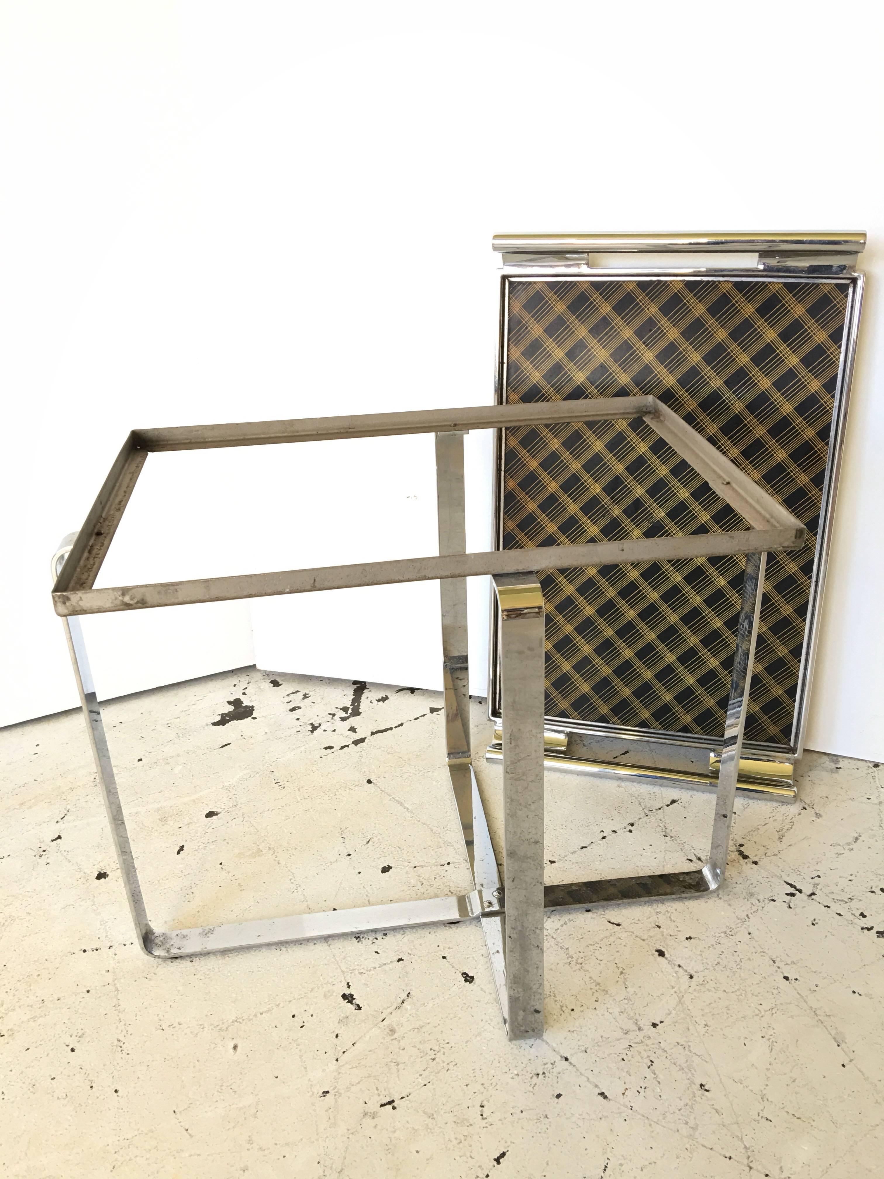 Wolfgang Hoffmann Art Deco Flat Bar Steel Tray Table 1