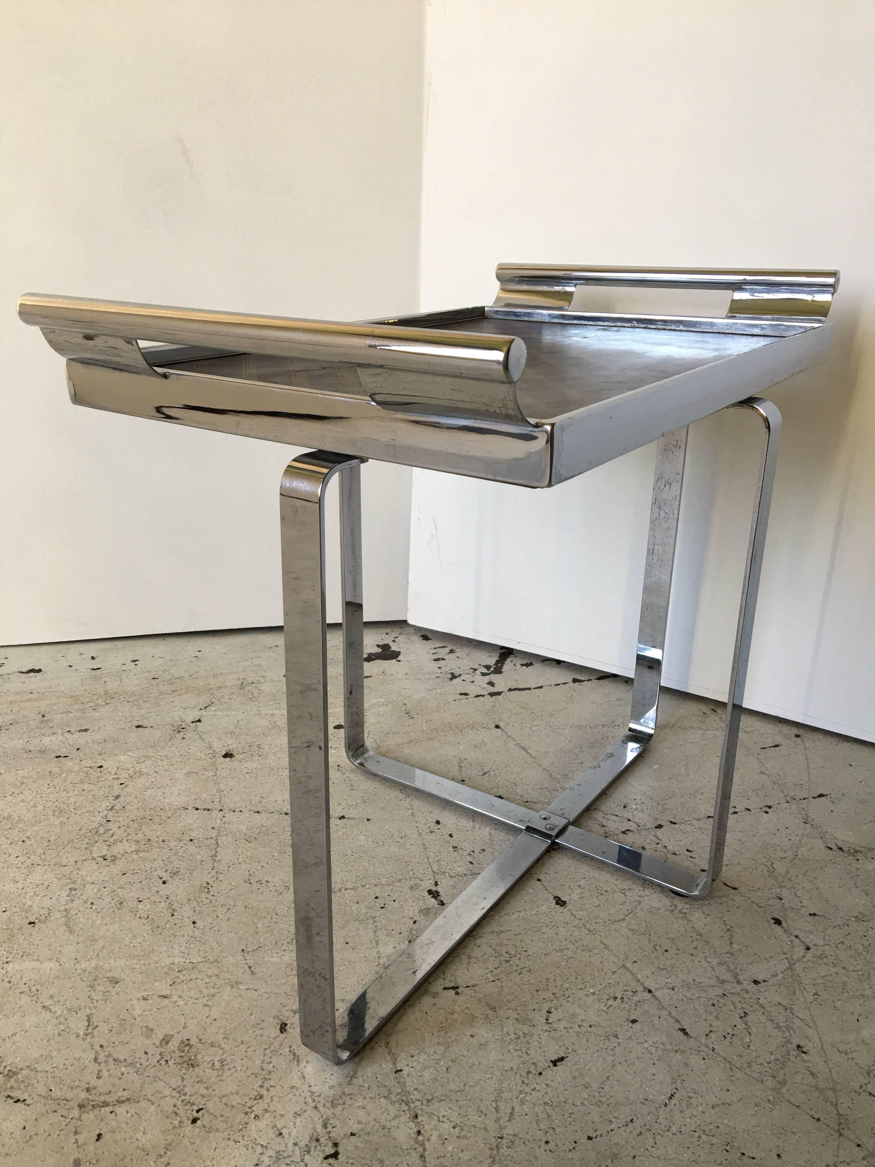 American Wolfgang Hoffmann Art Deco Flat Bar Steel Tray Table
