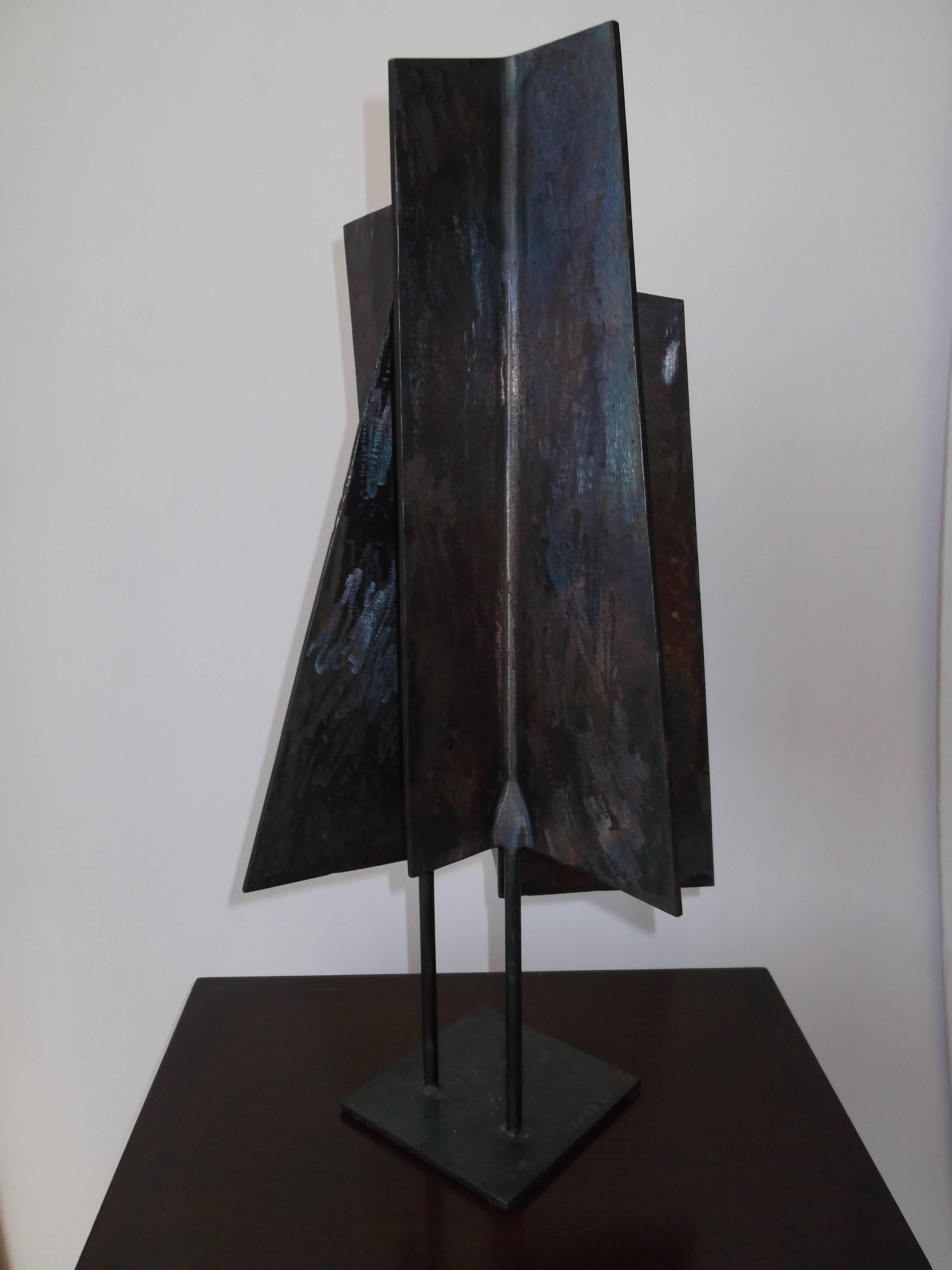 American 1963 Abstract Welded Steel Triad I Sculpture by J. Jay McVicker For Sale