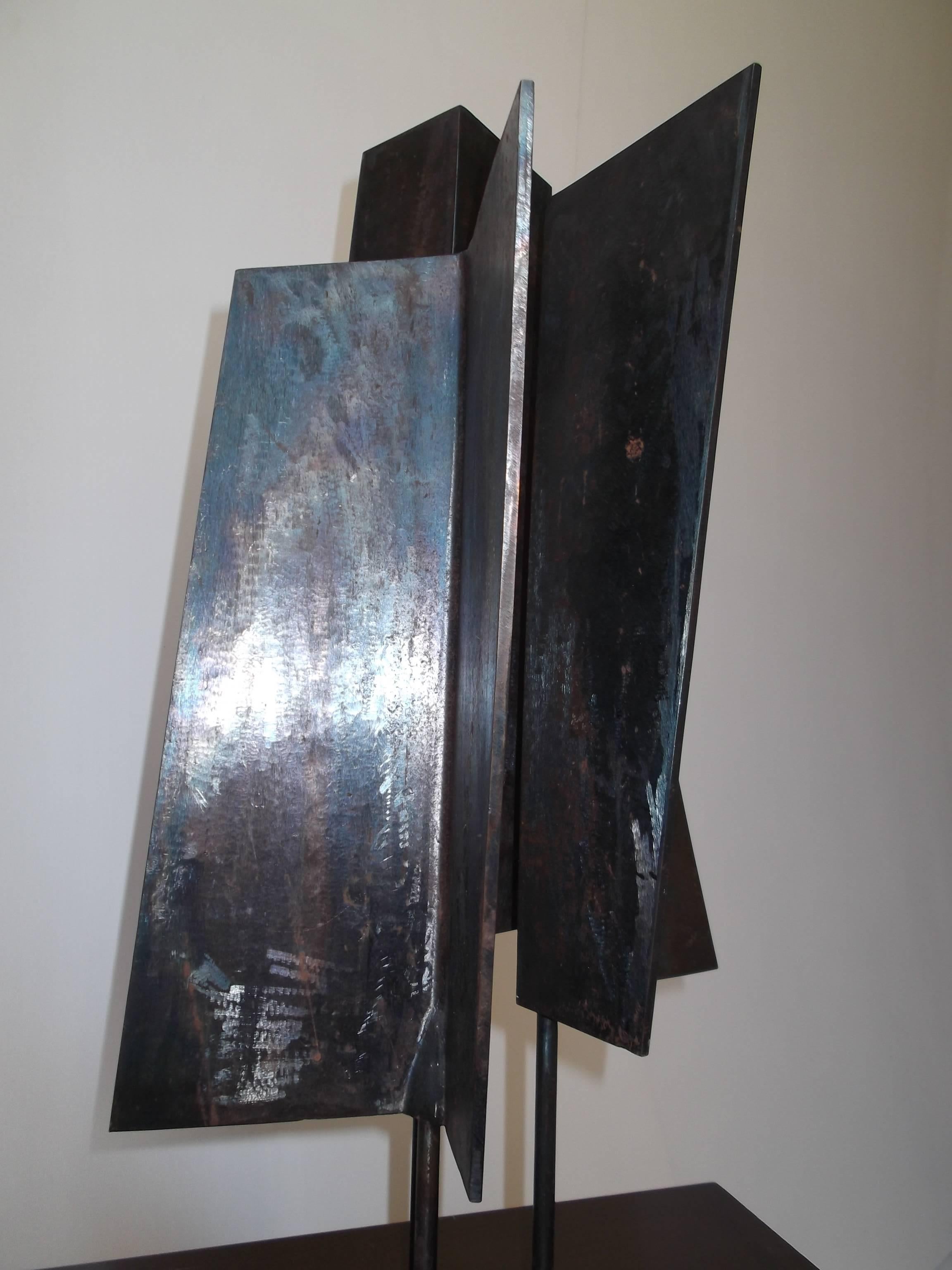 1963 Abstract Welded Steel Triad I Sculpture by J. Jay McVicker In Good Condition For Sale In Tulsa, OK