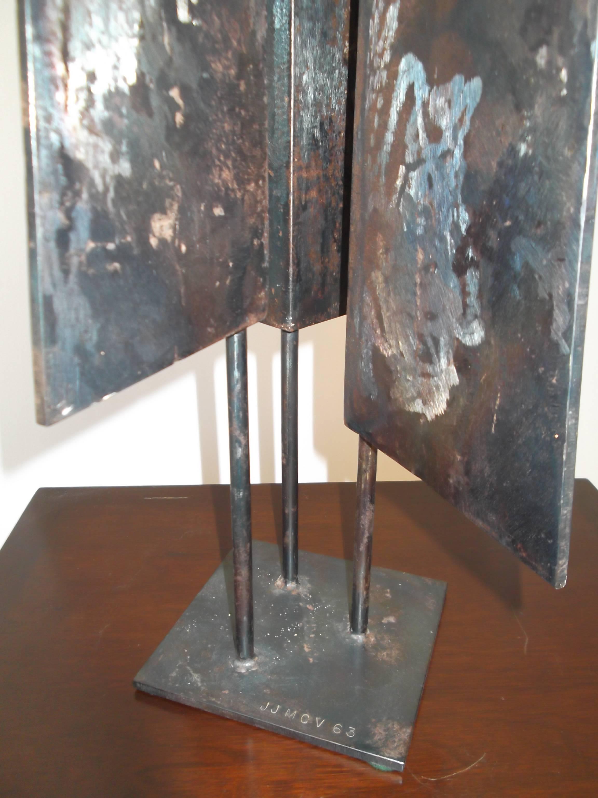 1963 Abstract Welded Steel Triad I Sculpture by J. Jay McVicker For Sale 2
