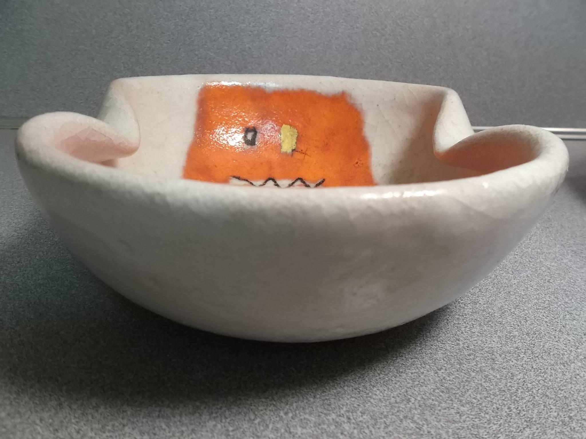 Pair of 1950 Guido Gambone Abstract Bowls In Good Condition For Sale In Tulsa, OK