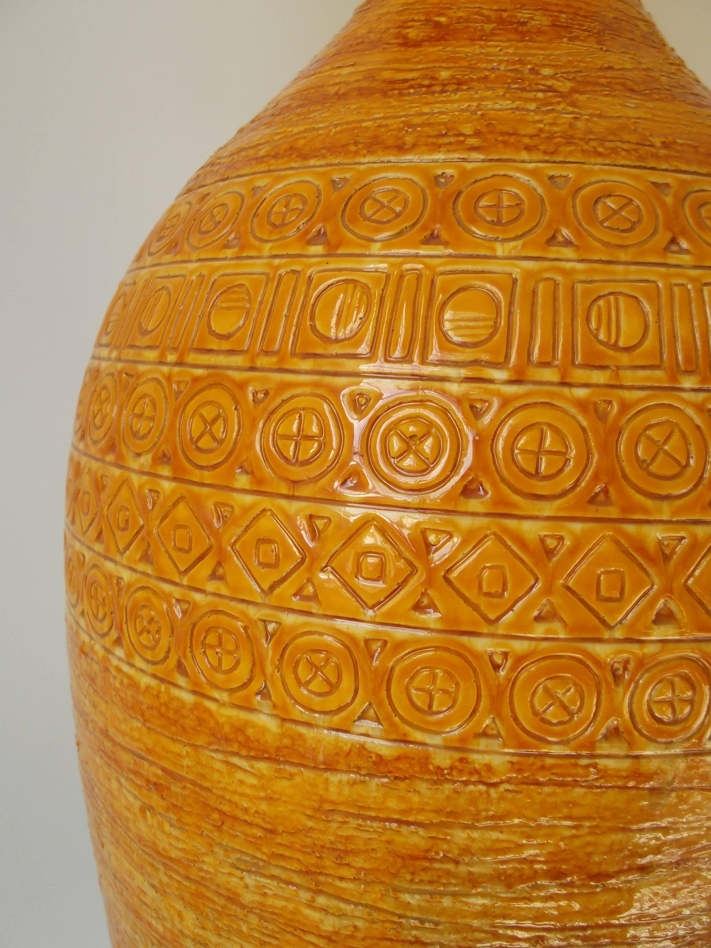 20th Century Bitossi for Raymor 1950s Tall Italian Pottery Table Lamp