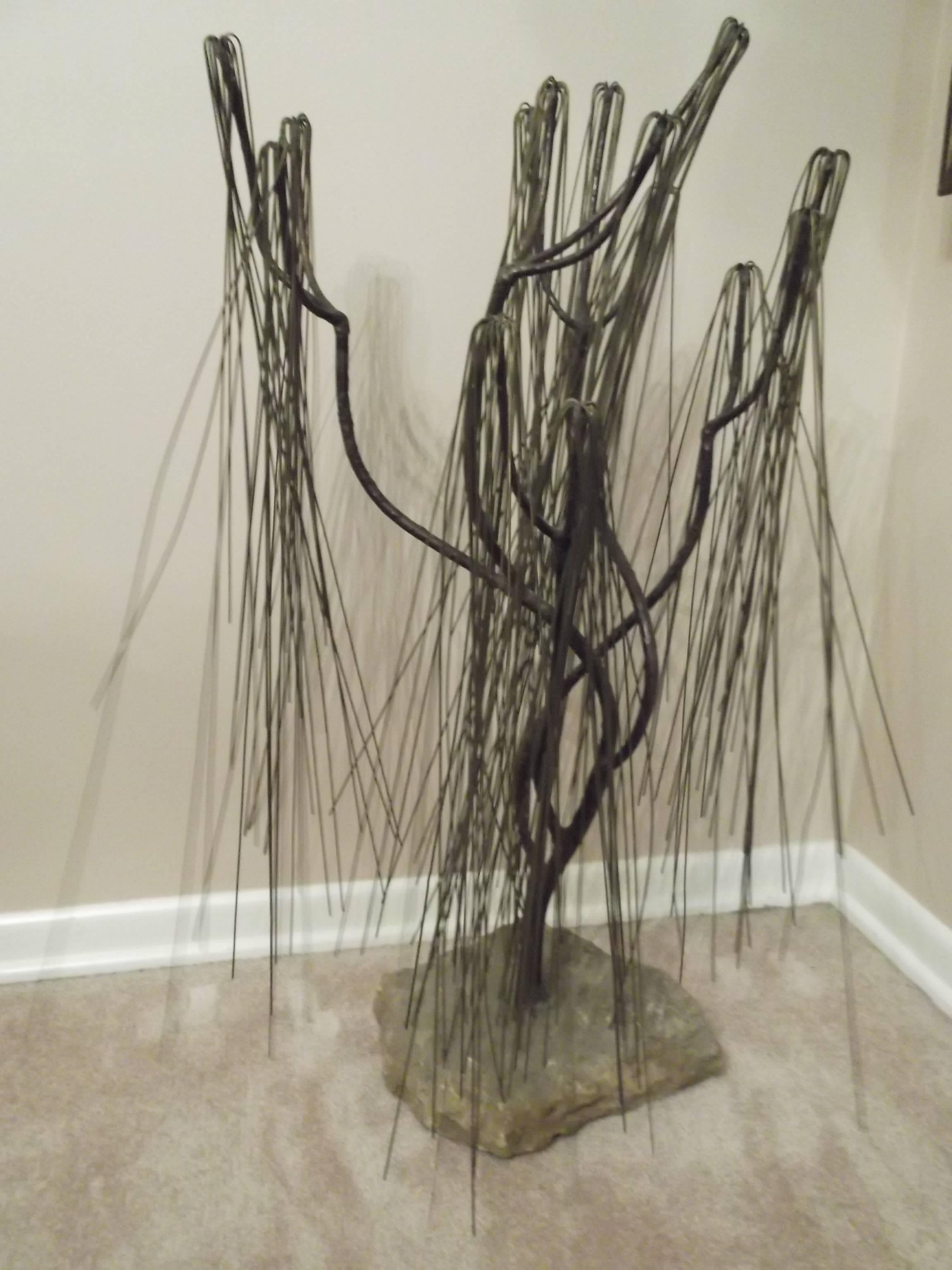 Abstract Willow Tree Welded Metal Sculpture For Sale 1