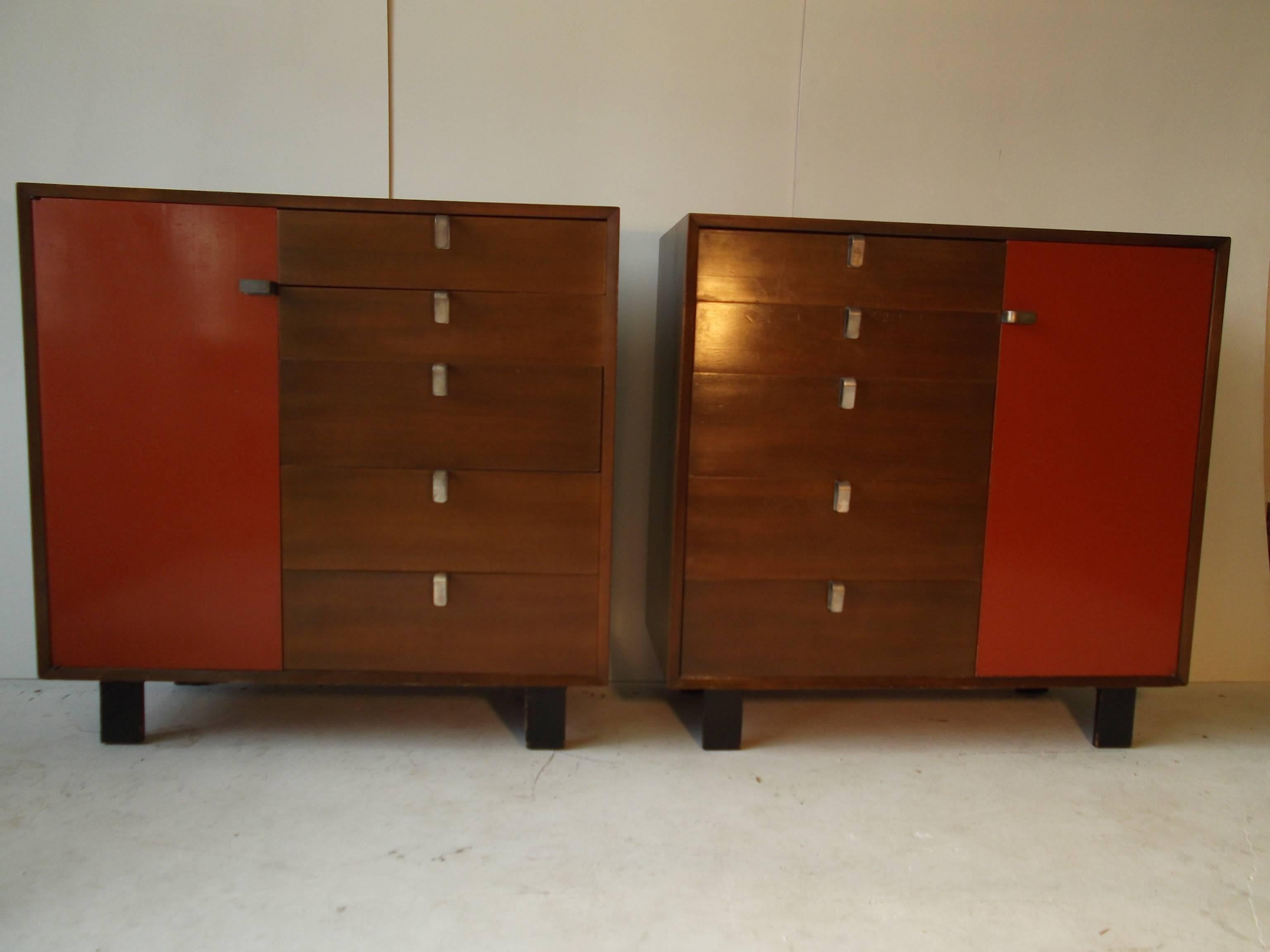 Mid-Century Modern Pair of George Nelson Herman Miller Cabinets For Sale