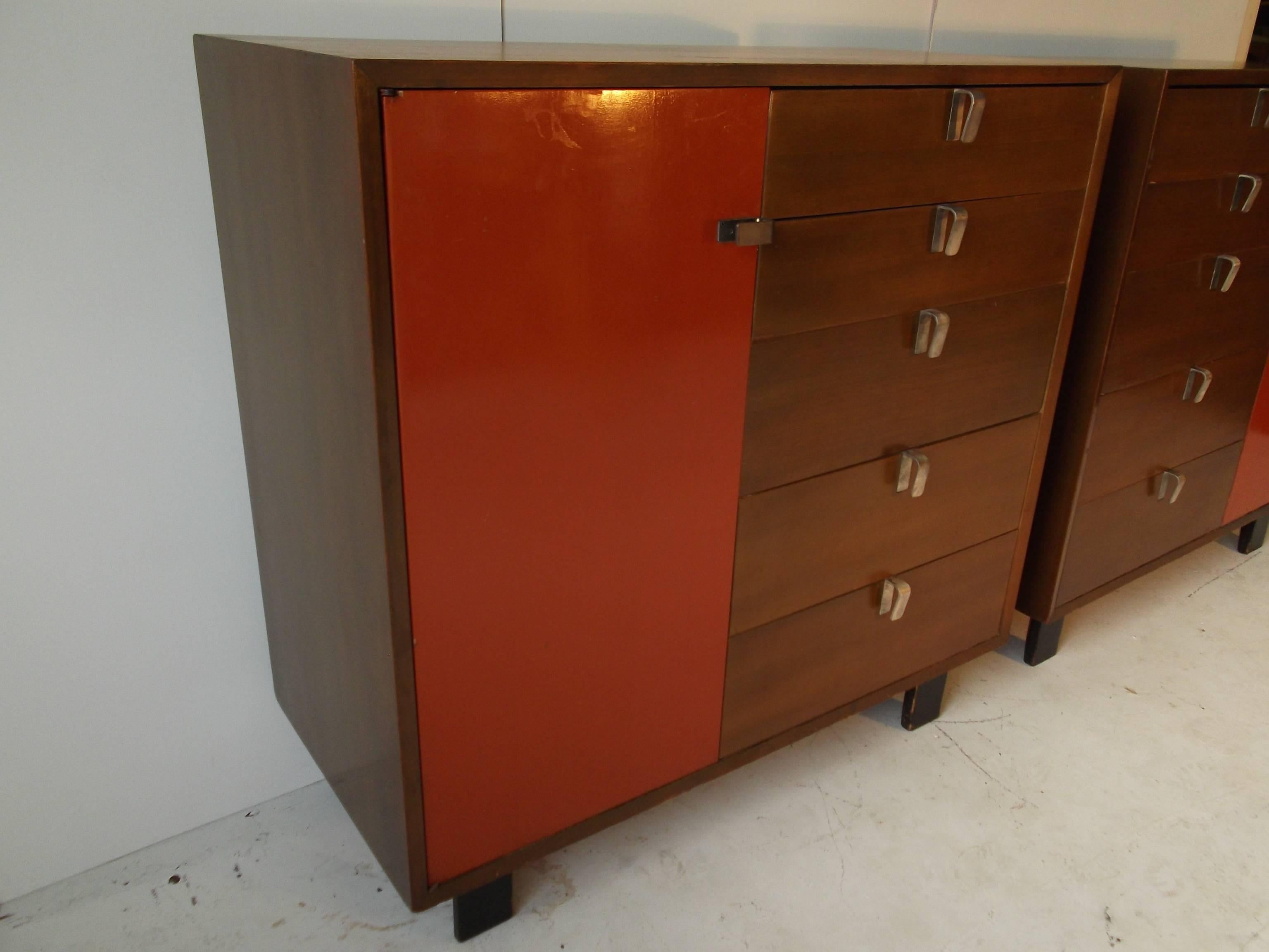 American Pair of George Nelson Herman Miller Cabinets For Sale