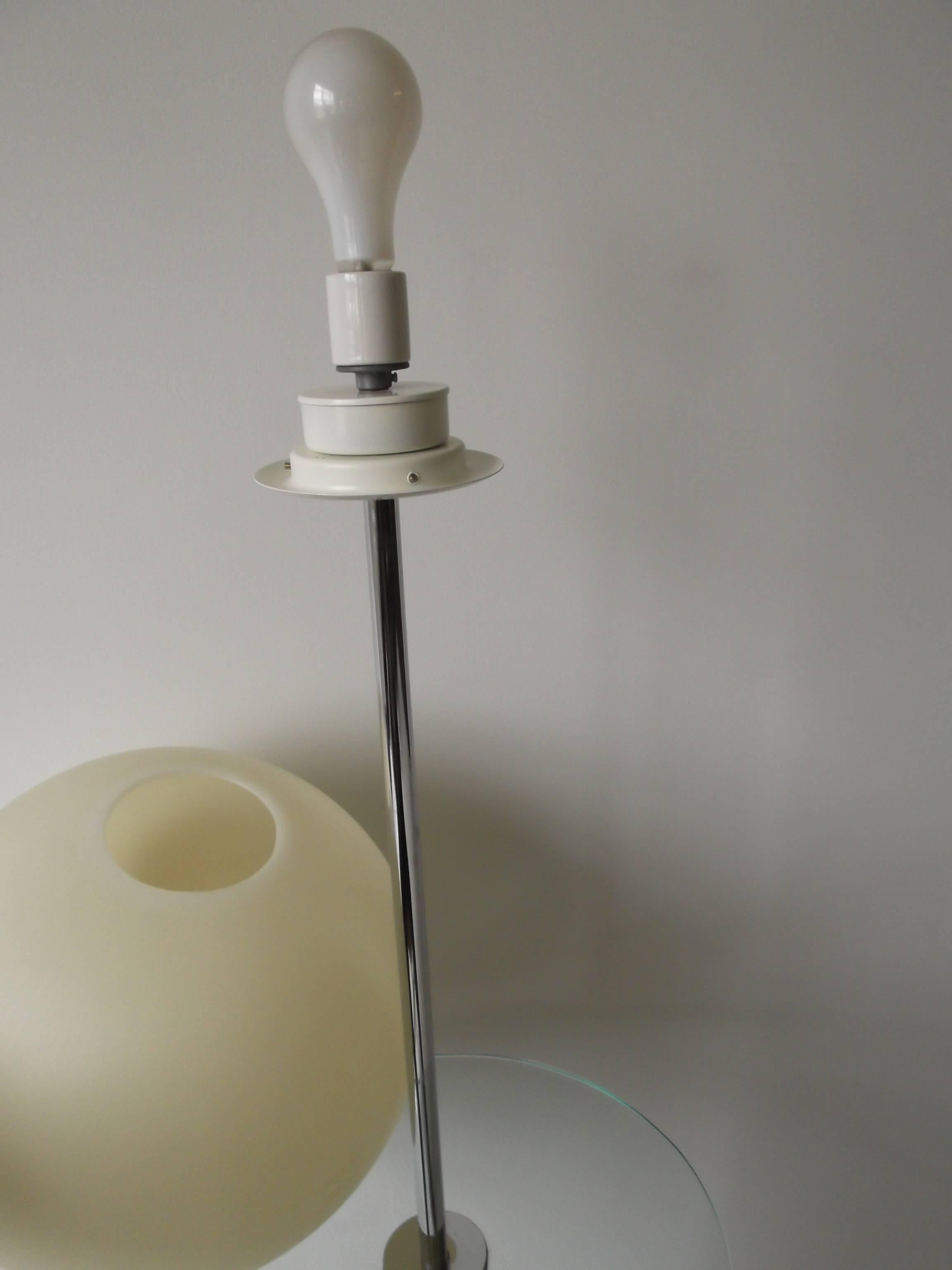 Robert Sonneman Chrome Lollipop Globe Lamp with Glass Table 4