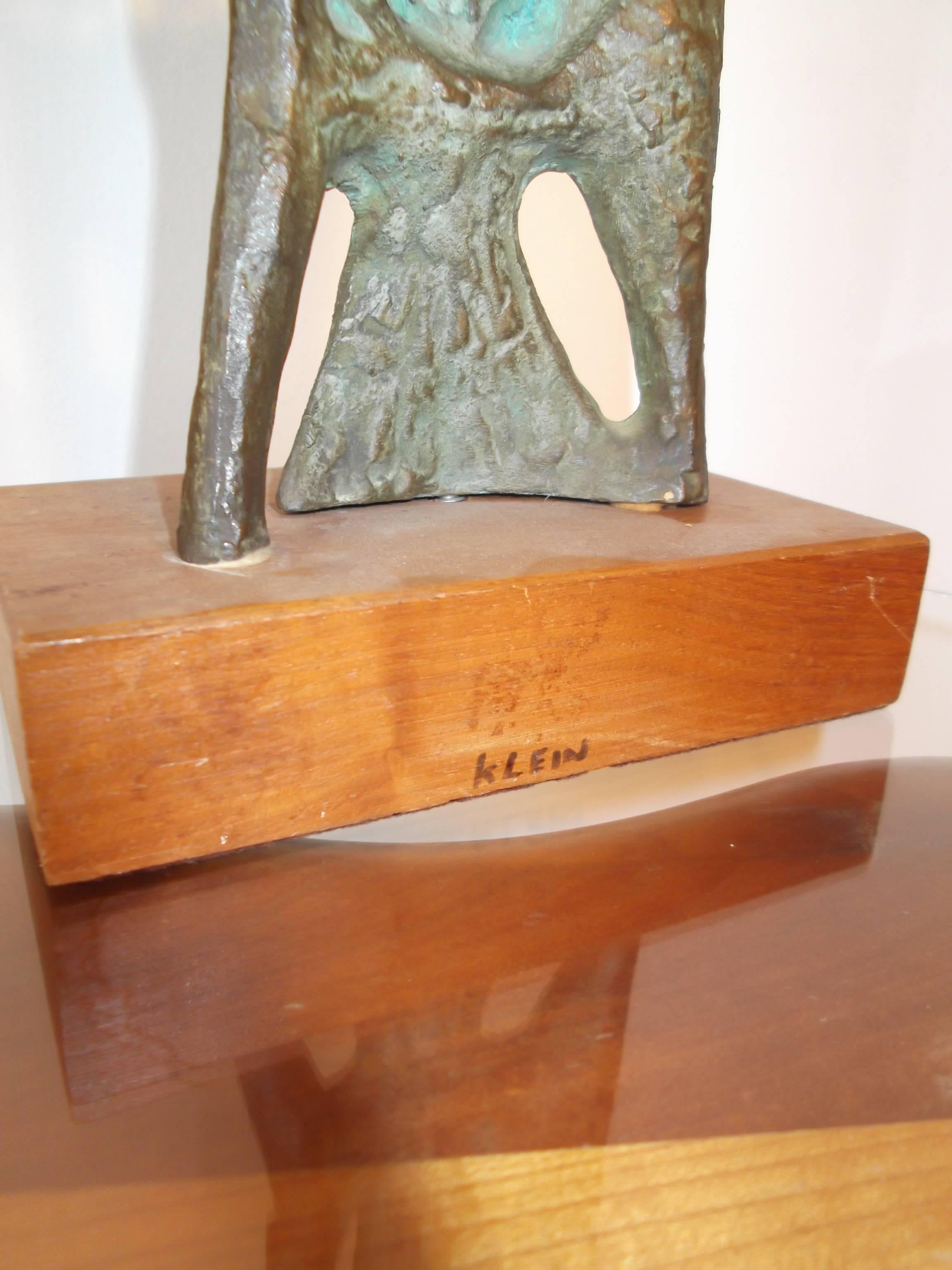 20th Century 1950s Modern Art Abstract Bronze Eagle Sculpture by Klein For Sale