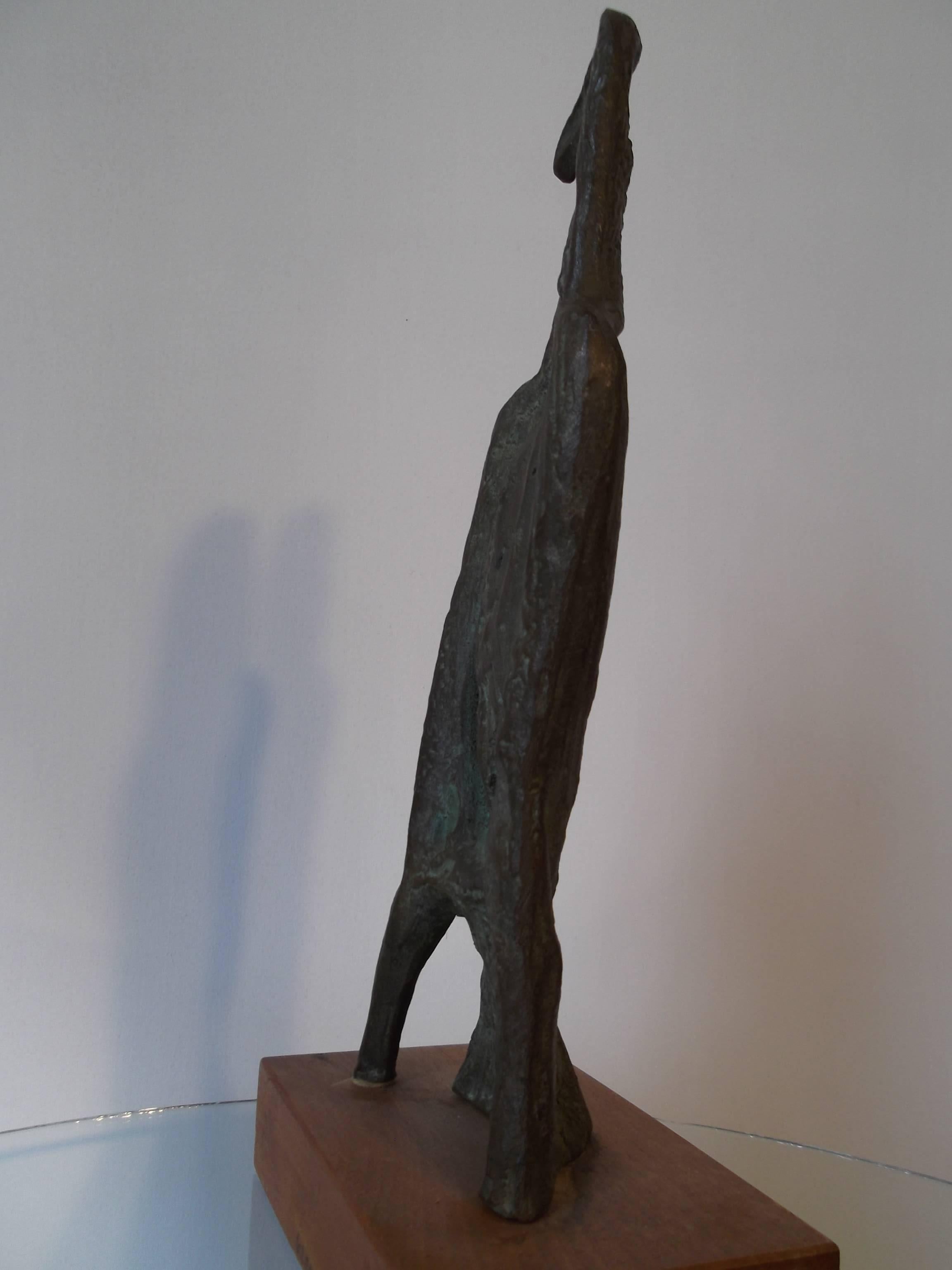 1950s Modern Art Abstract Bronze Eagle Sculpture by Klein In Good Condition For Sale In Tulsa, OK