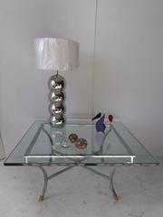 Maison Jansen Steel Brass Hoof Pineapple Coffee Table