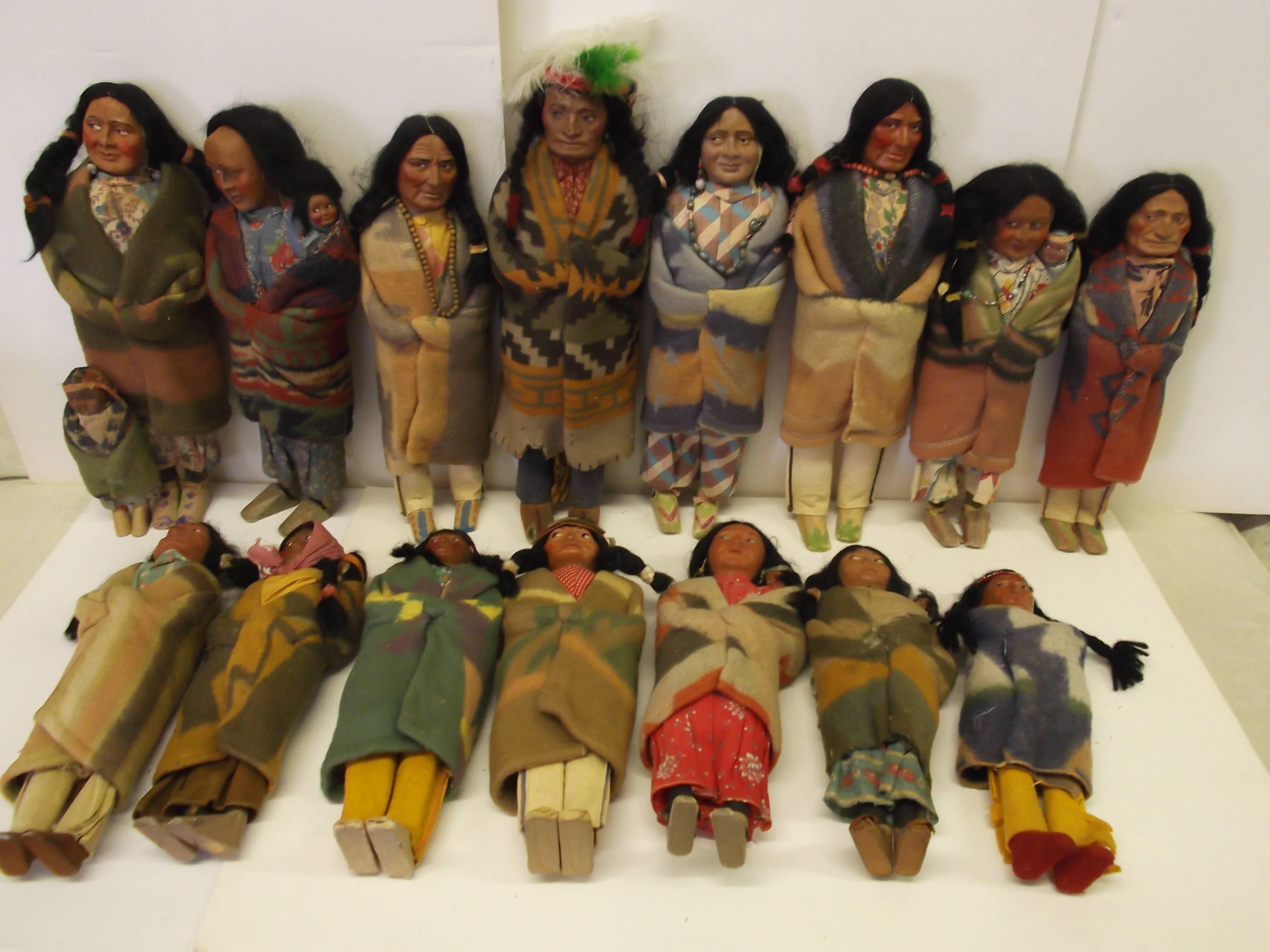 American Amazing Collection, circa 1930 Bully Good Lg Skookum Indian Dolls