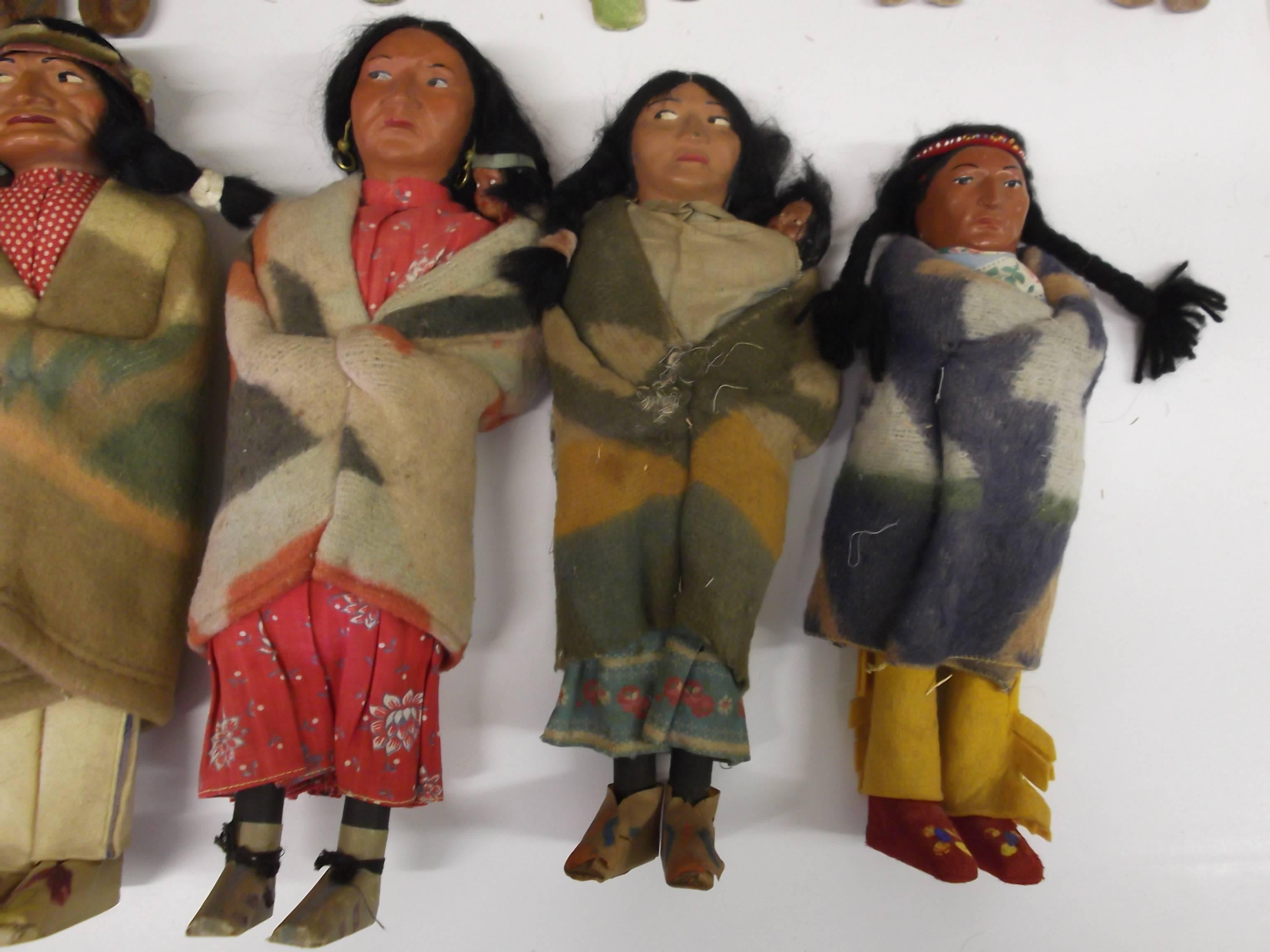 Amazing Collection, circa 1930 Bully Good Lg Skookum Indian Dolls 1