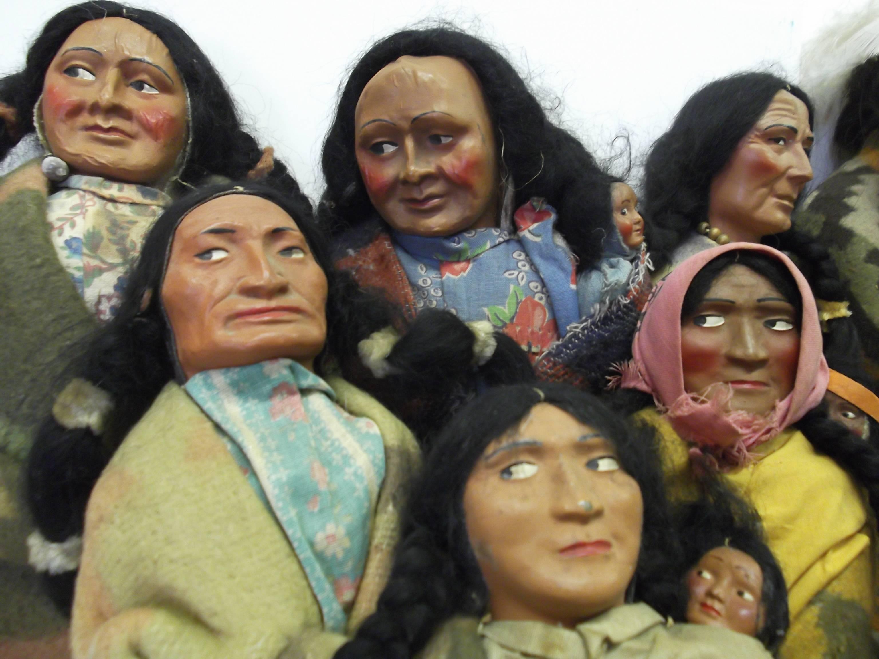 Amazing Collection, circa 1930 Bully Good Lg Skookum Indian Dolls 2