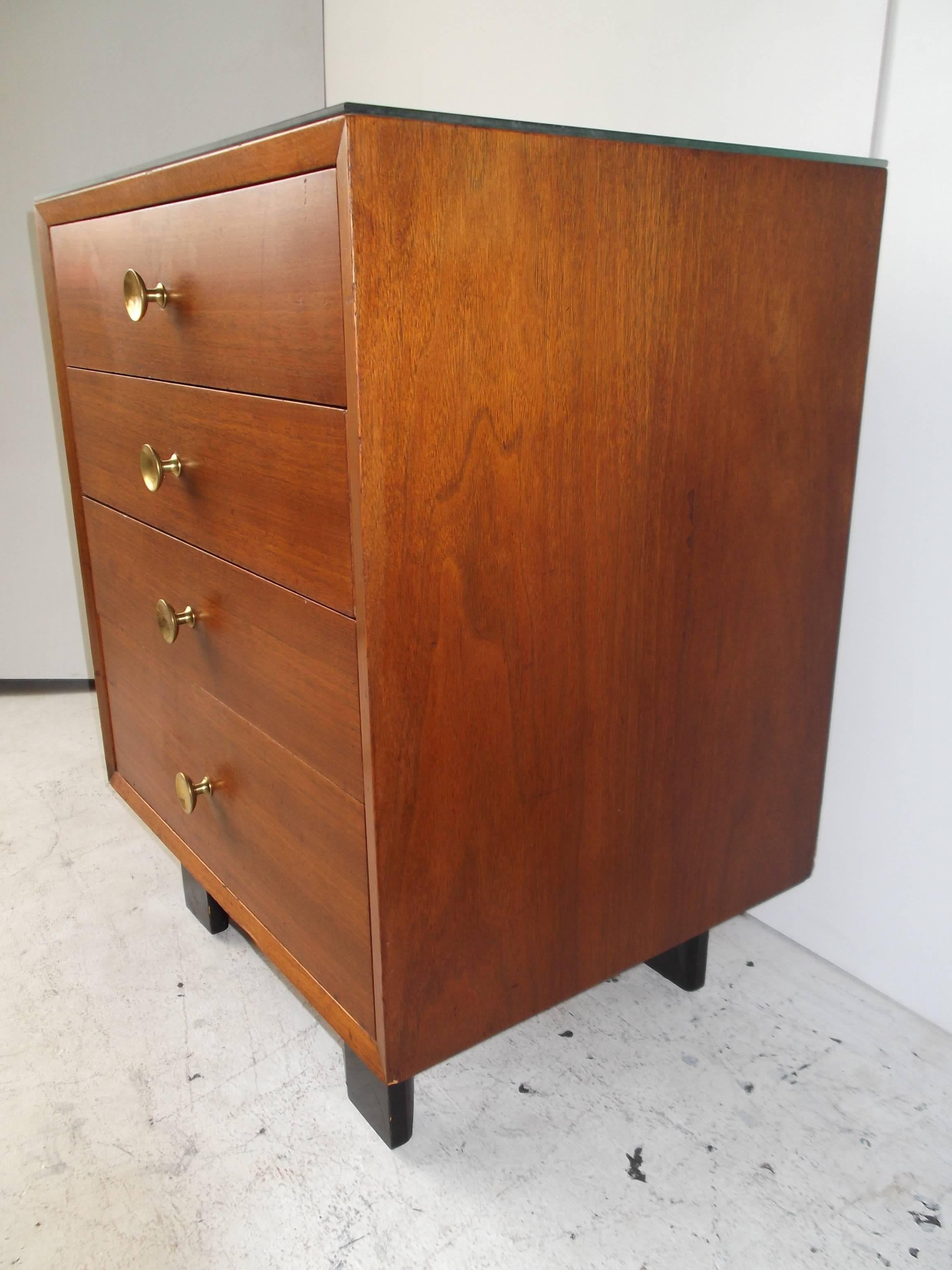 Mid-Century Modern George Nelson Herman Miller Walnut Bedside Dresser Stand or Chest