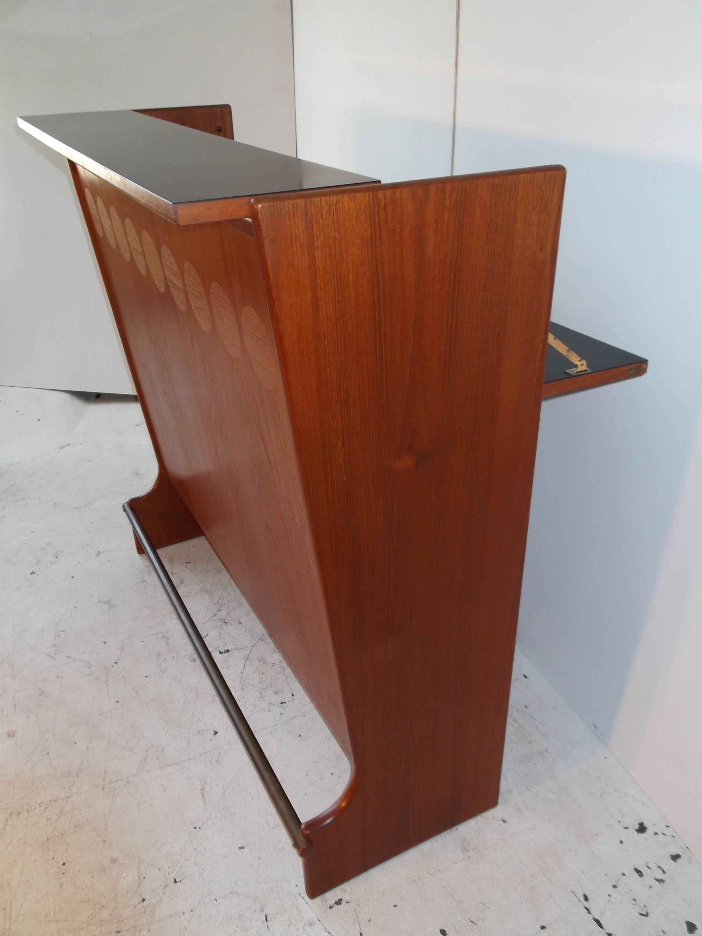 1960s Johannes Andersen Danish Modern Teak Bar For Sale 1