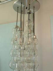 Large Vintage Doria Glass Chandelier with cascading bubble strands. 1960's !