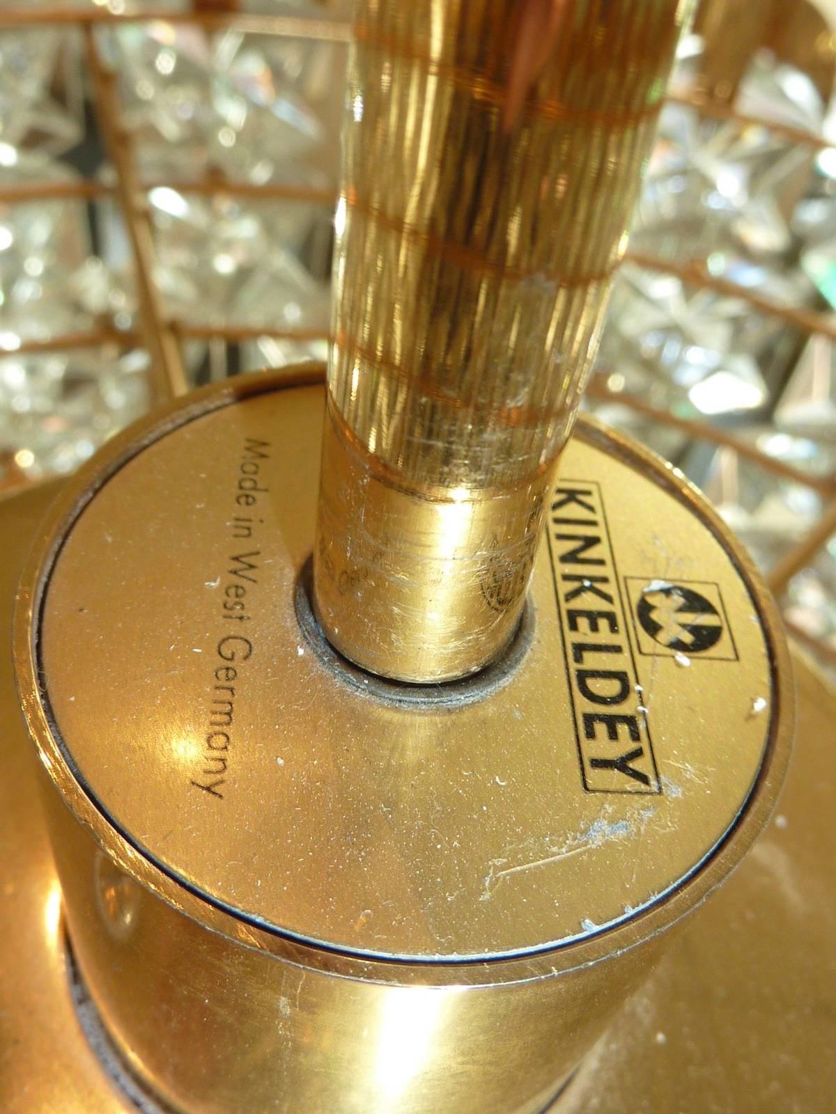 Brass Kinkeldey Goldplate Crystal Chandelier For Sale