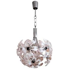 Vintage Italian Flower Glass Chandelier